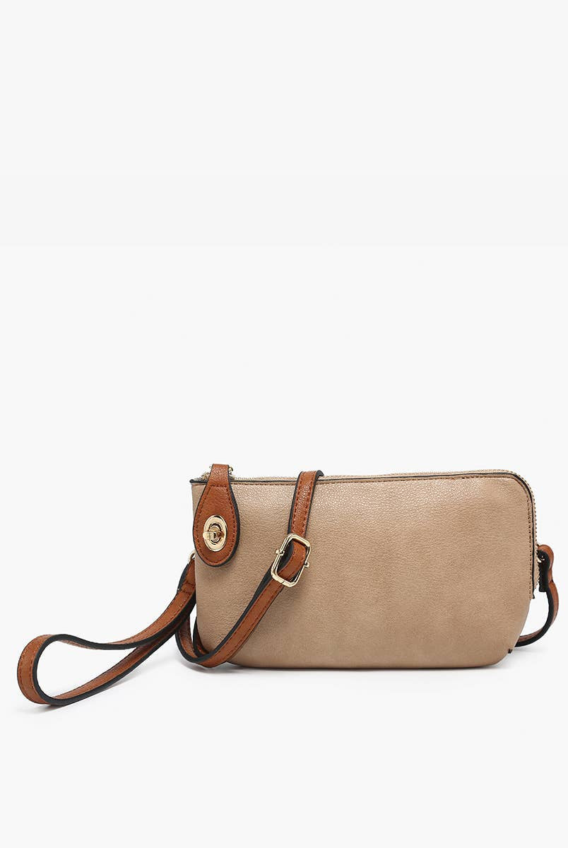 Kendall Crossbody/Wristlet - Tan/Brown-290 Bag/Handbags-Jen & Co.-The Lovely Closet, Women's Fashion Boutique in Alexandria, KY