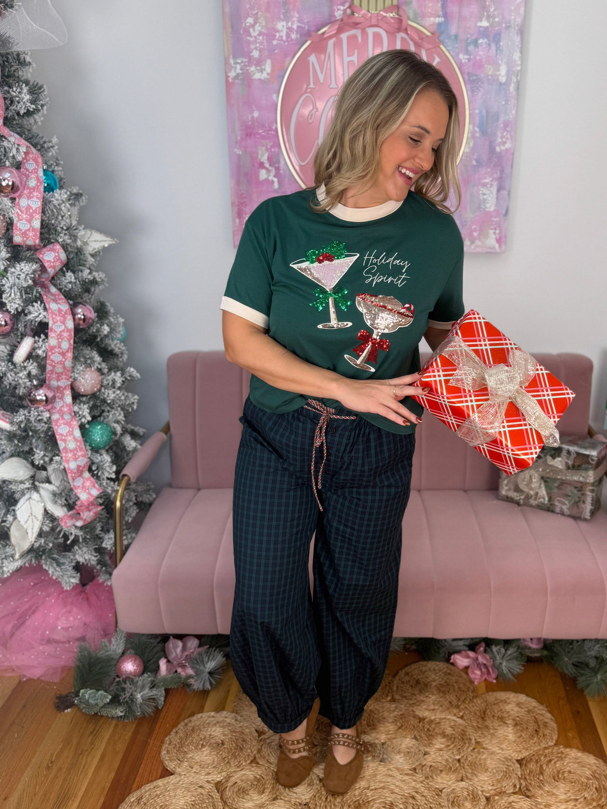 Cozy Plaid Drawstring Joggers-240 Pants-Main Strip-The Lovely Closet, Women's Fashion Boutique in Alexandria, KY