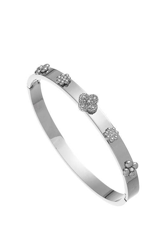 18K Non-Tarnish Stainless Steek Bangle - Silver-280 Accessories-JOSSLYN by wall to wall-The Lovely Closet, Women's Fashion Boutique in Alexandria, KY