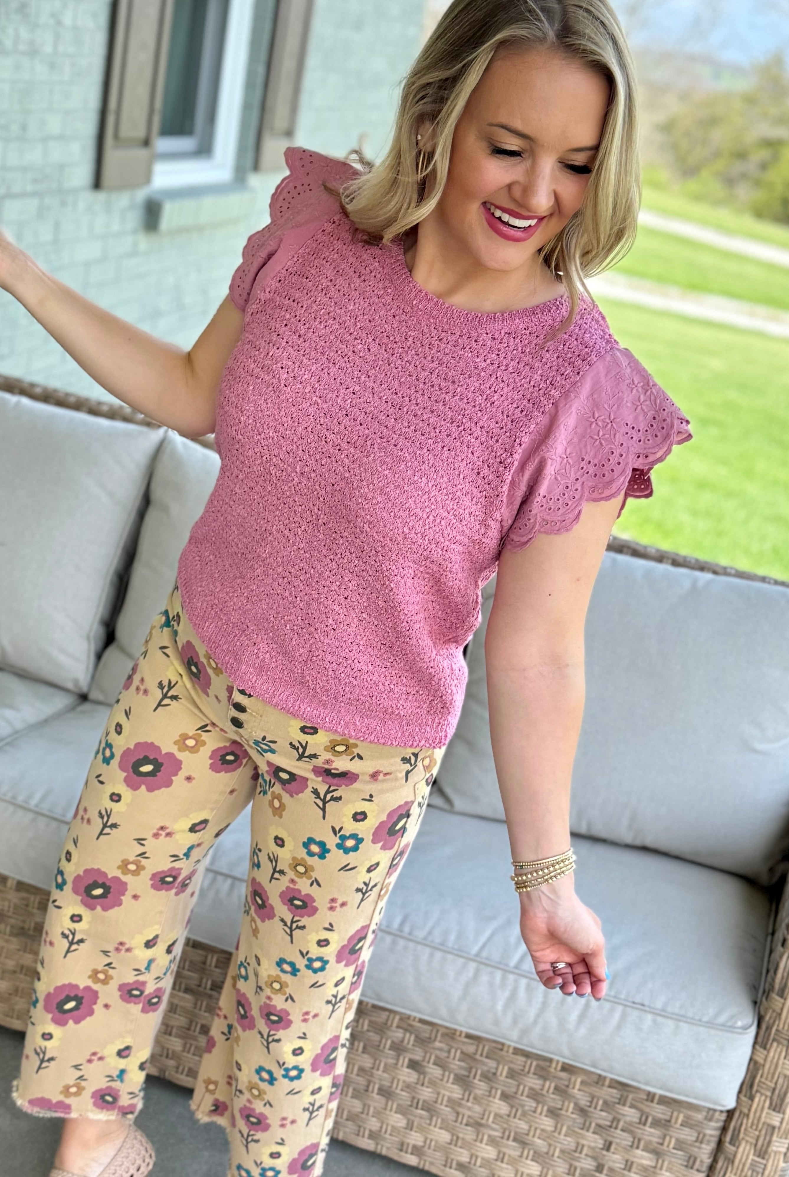 Floral Printed Cropped Pants-240 Pants-easel-The Lovely Closet, Women's Fashion Boutique in Alexandria, KY