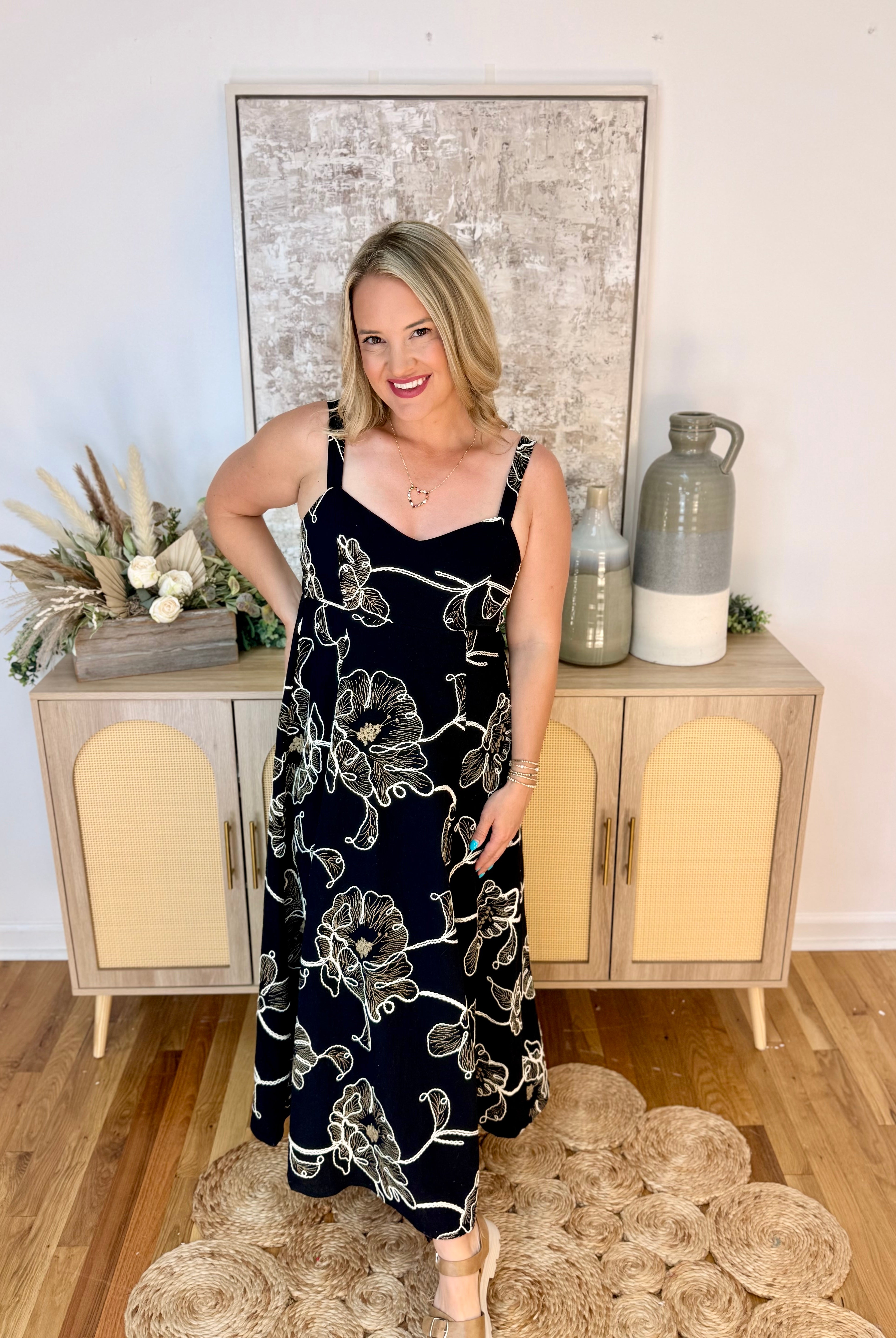 Beach Escape Embroidered Dress-180 Dresses-Blu Pepper-The Lovely Closet, Women's Fashion Boutique in Alexandria, KY