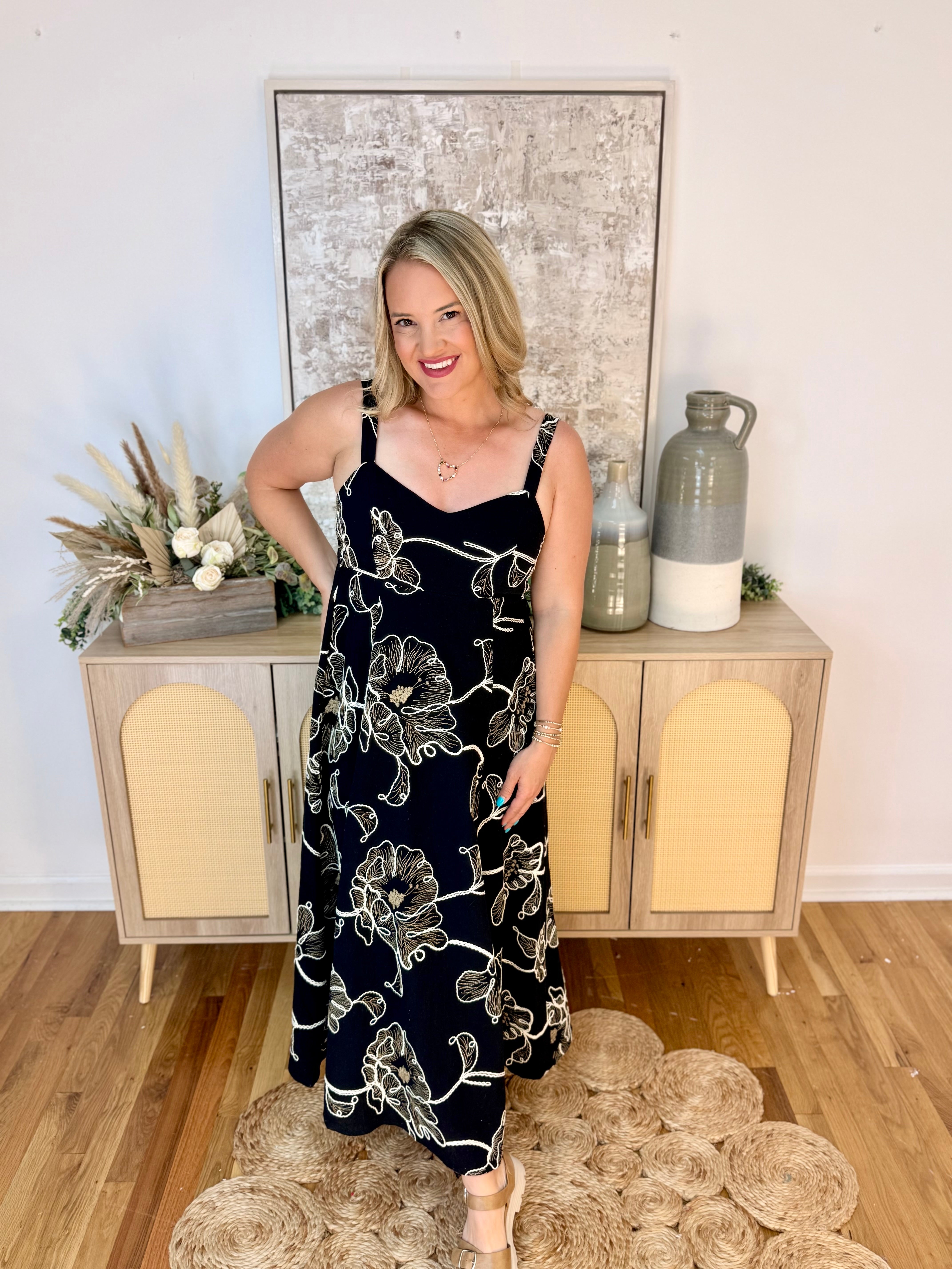 Beach Escape Embroidered Dress-180 Dresses-Blu Pepper-The Lovely Closet, Women's Fashion Boutique in Alexandria, KY