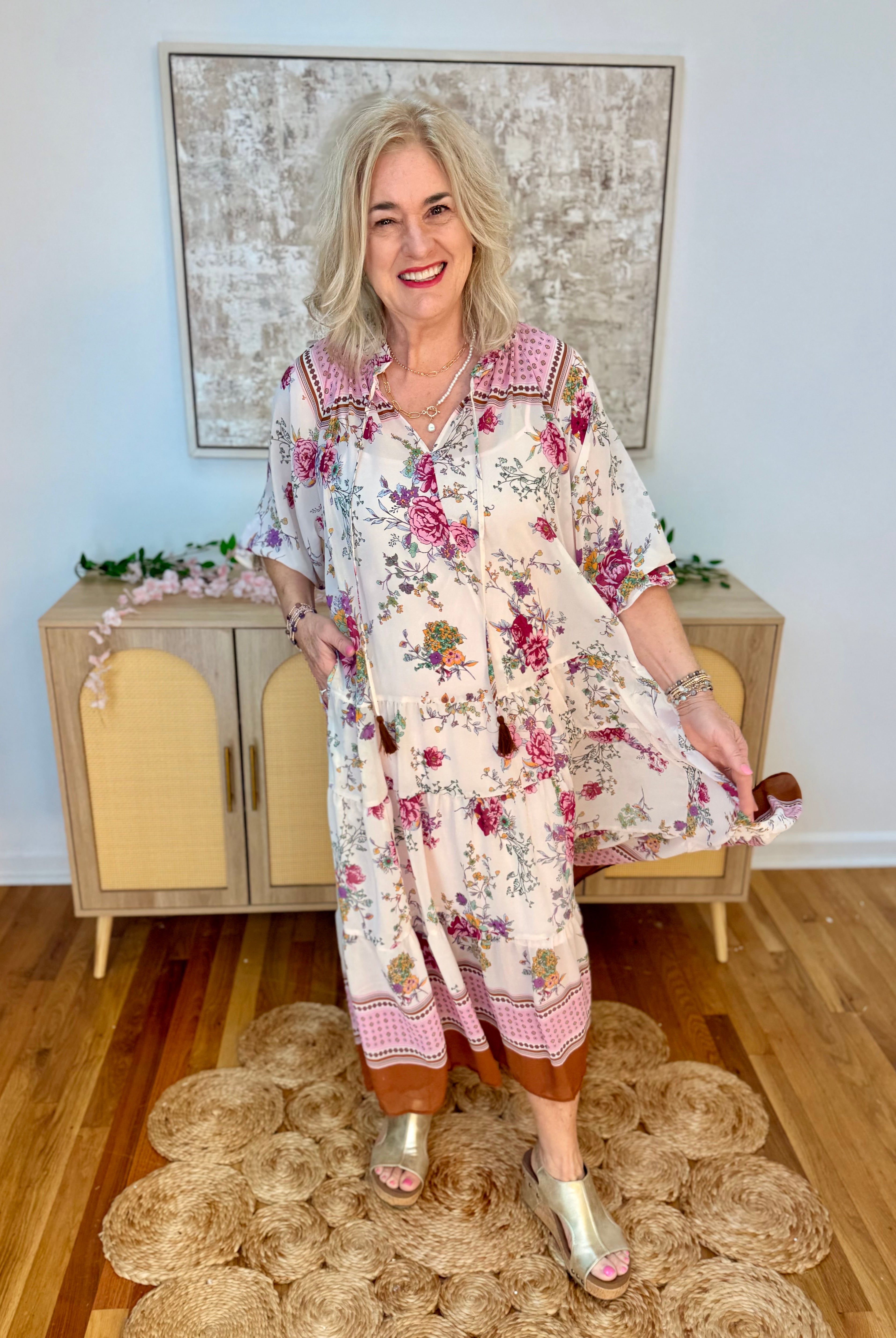 Garden Breeze Midi Dress-180 Dresses-easel-The Lovely Closet, Women's Fashion Boutique in Alexandria, KY