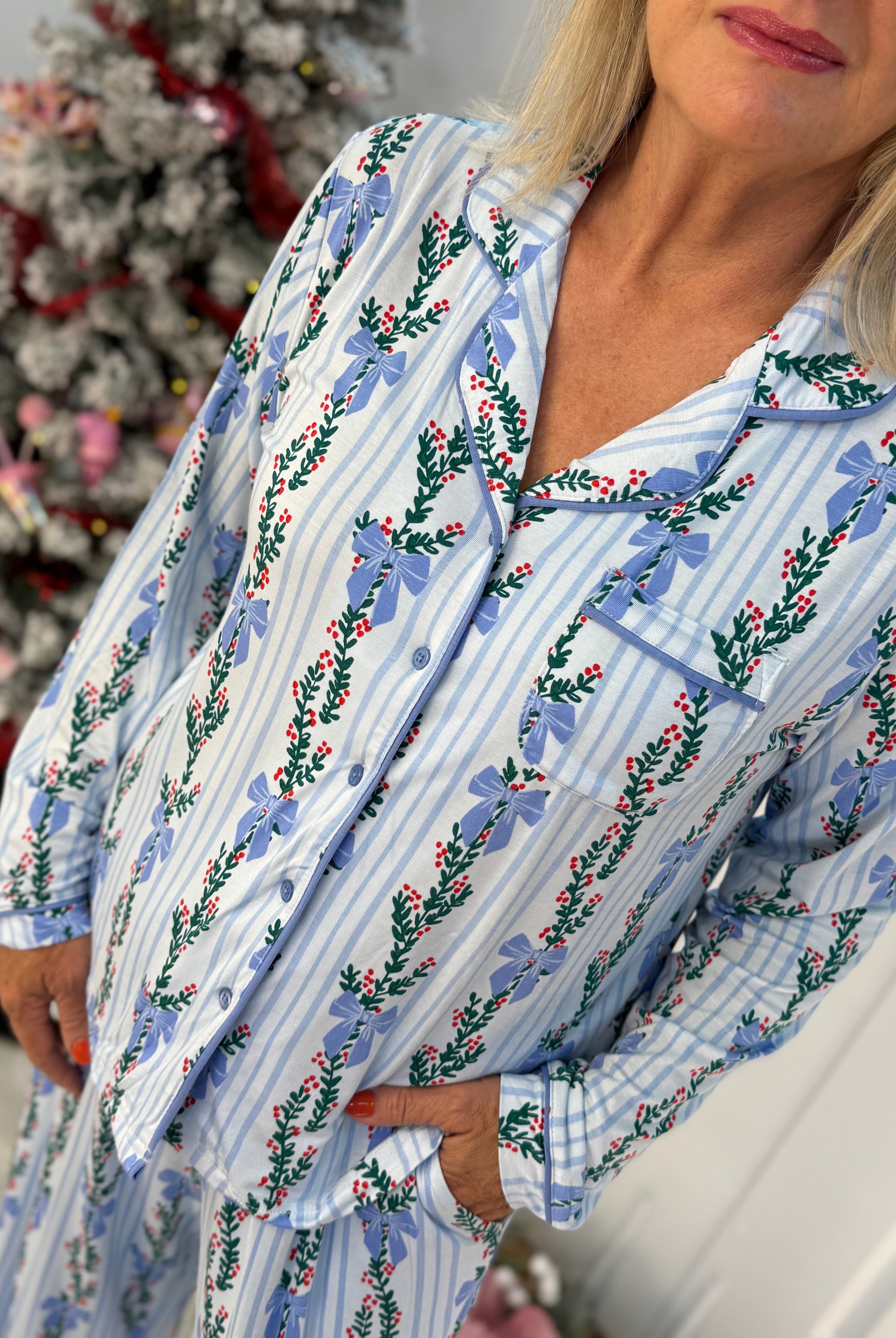 Mary Square Hello Garland Charlotte Pant Set-350 Holiday-Mary Square-The Lovely Closet, Women's Fashion Boutique in Alexandria, KY