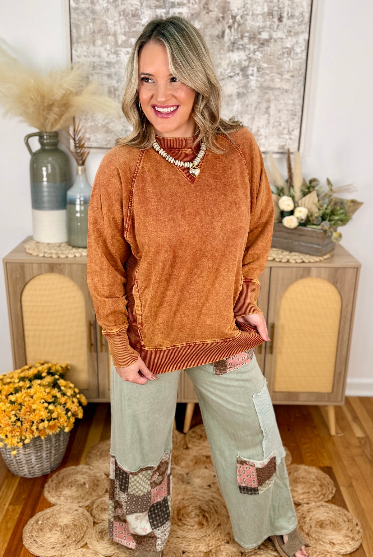 Run Around Acid Wash Pullover -150 Sweatshirts-The Lovely Closet-The Lovely Closet, Women's Fashion Boutique in Alexandria, KY