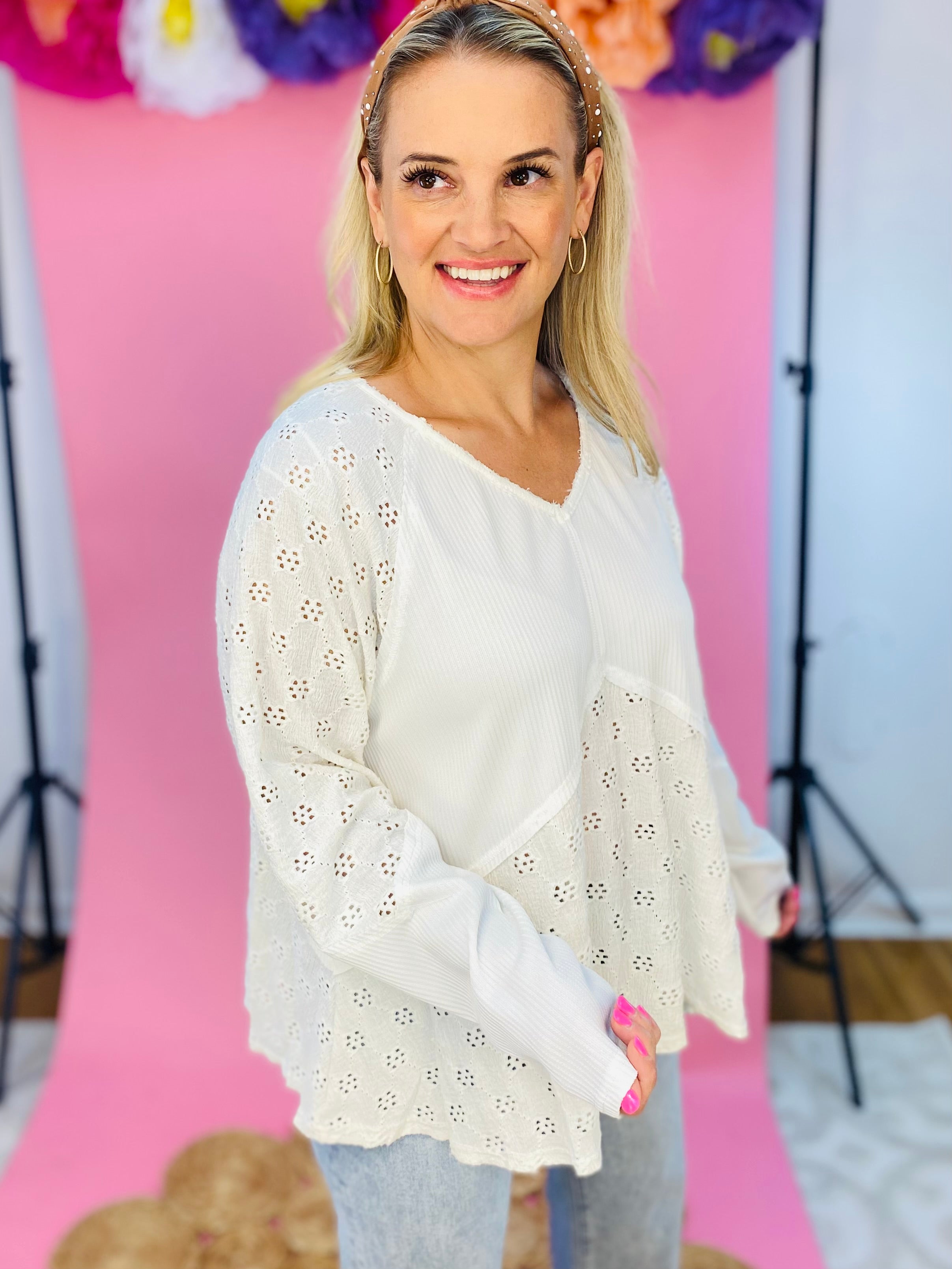 Sunshine Days Long Sleeve Top-110 Long Sleeve Top-FANTASTIC FAWN-The Lovely Closet, Women's Fashion Boutique in Alexandria, KY