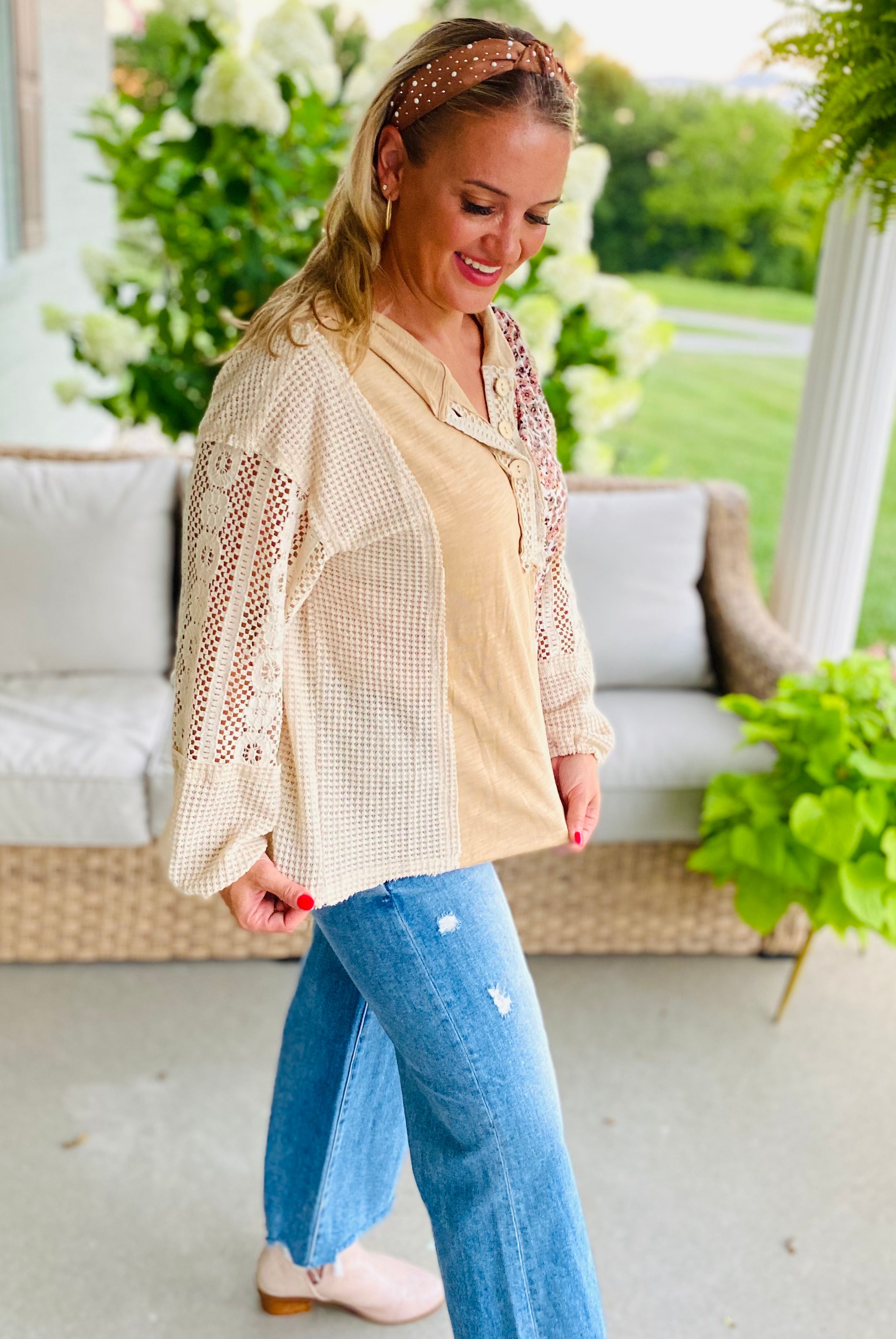 Harvest Lace Hoodie-110 Long Sleeve Top-GIGIO-The Lovely Closet, Women's Fashion Boutique in Alexandria, KY