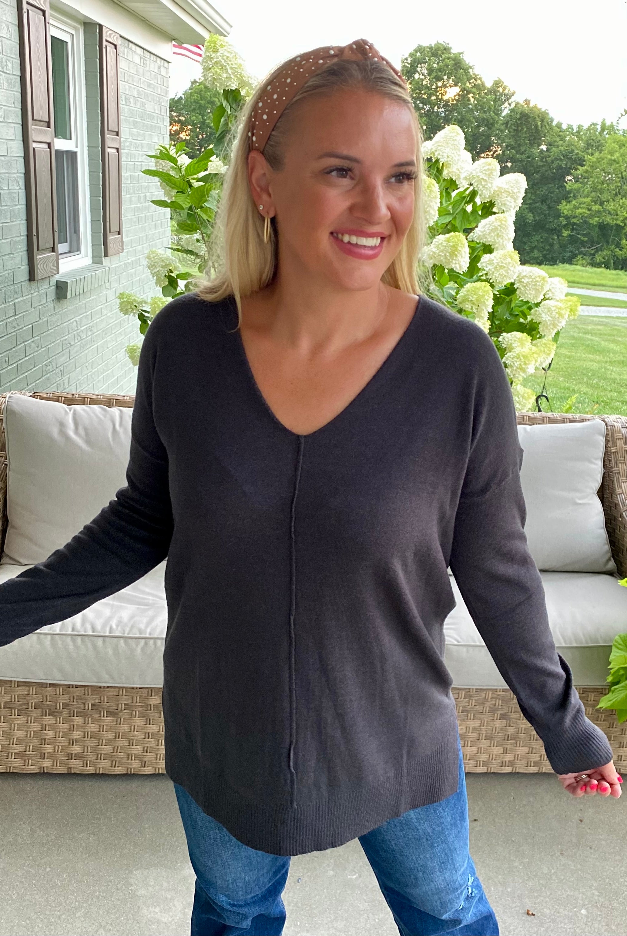 Dream Sweater - Charcoal-140 Sweaters-zenana-The Lovely Closet, Women's Fashion Boutique in Alexandria, KY