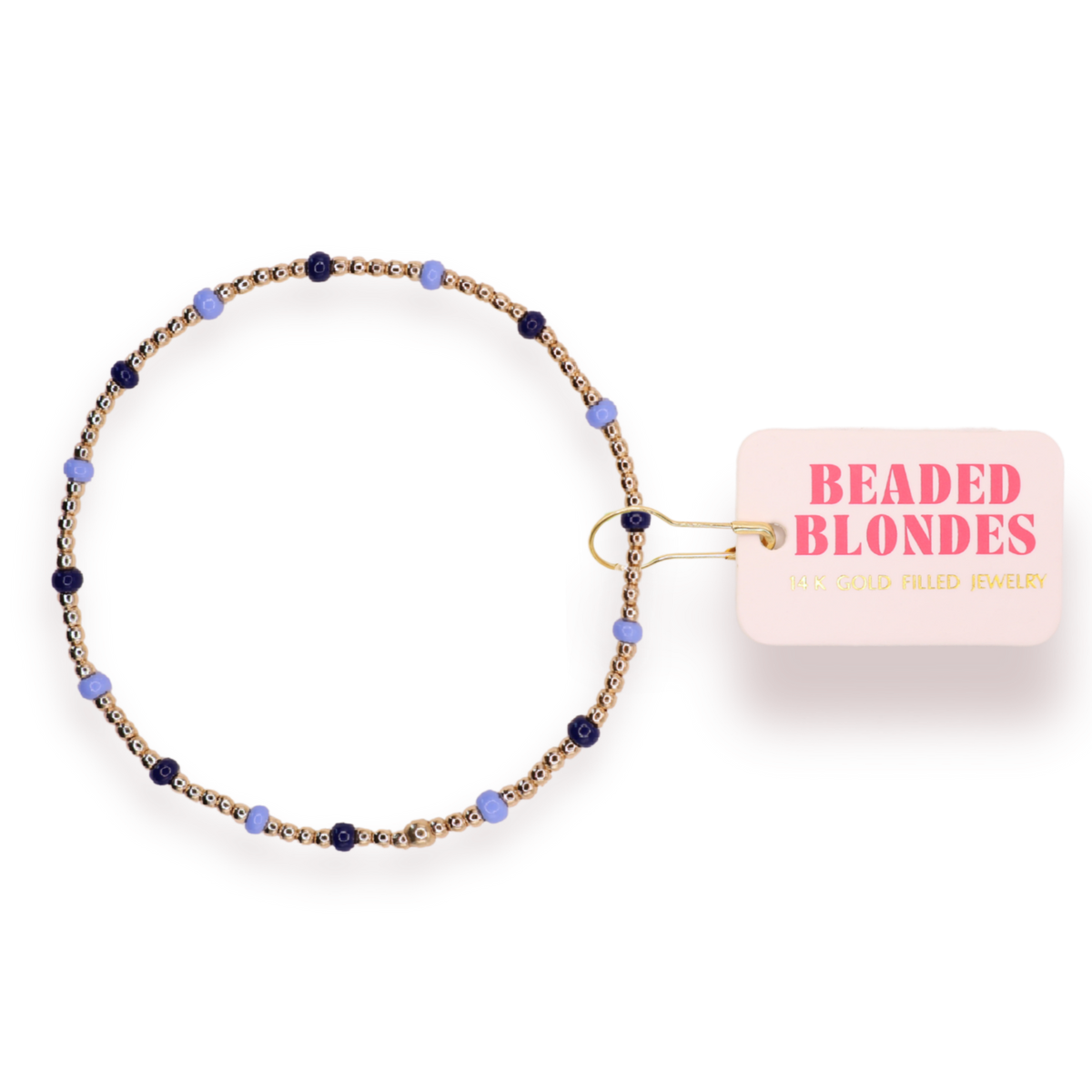 Penelope Navy Blue & Periwinkle: Ext 7.25-bracelet-Beaded Blondes-The Lovely Closet, Women's Fashion Boutique in Alexandria, KY