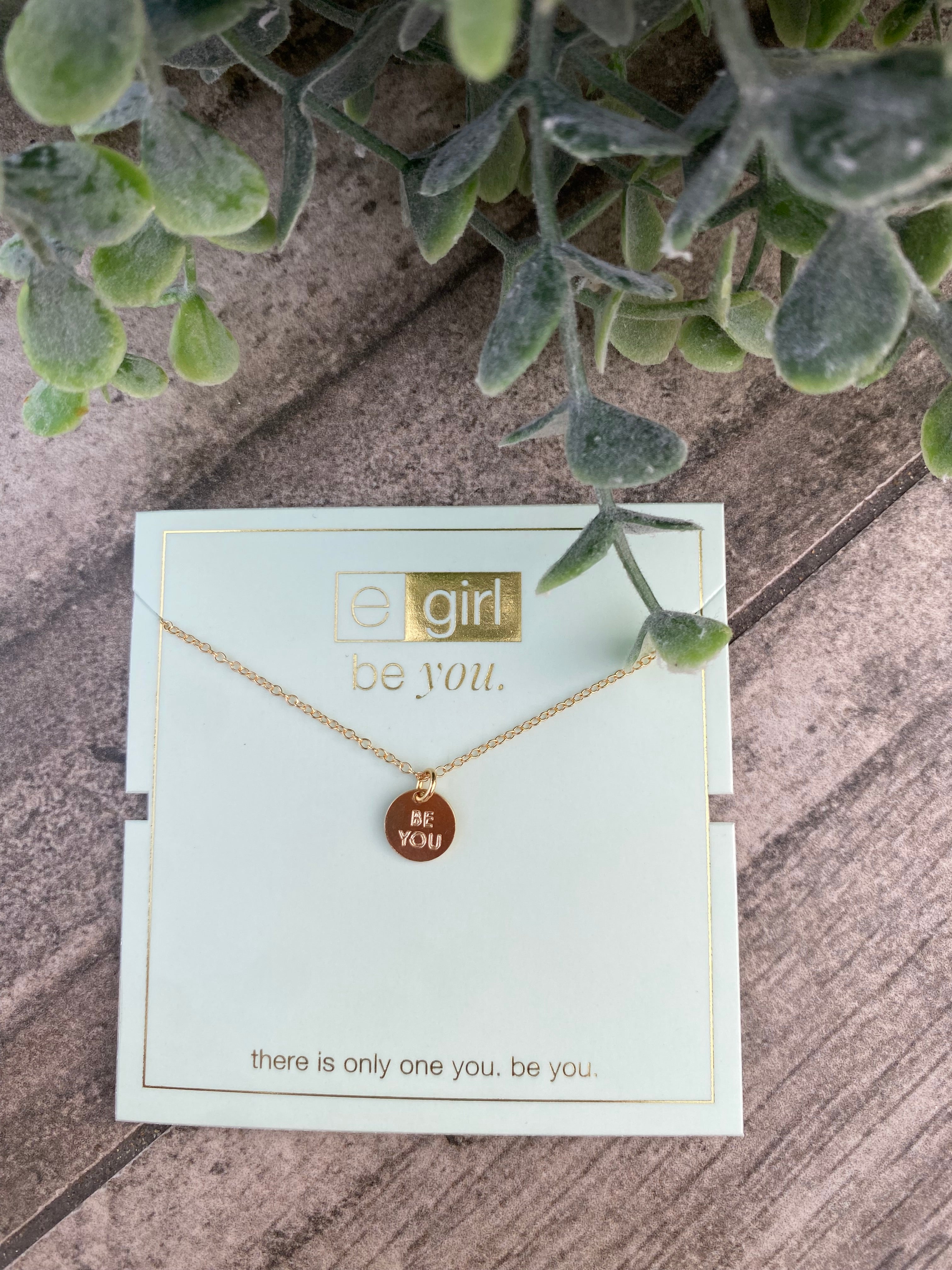 egirl 14" Necklace Gold - Be You Small Gold Disc-260 eNewton-eNewton-The Lovely Closet, Women's Fashion Boutique in Alexandria, KY