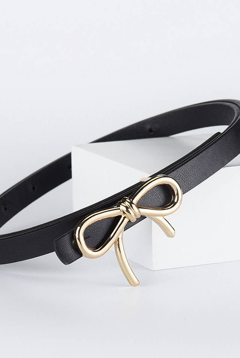 Bow Skinny Belt - Black-280 Accessories-ACCITY-The Lovely Closet, Women's Fashion Boutique in Alexandria, KY