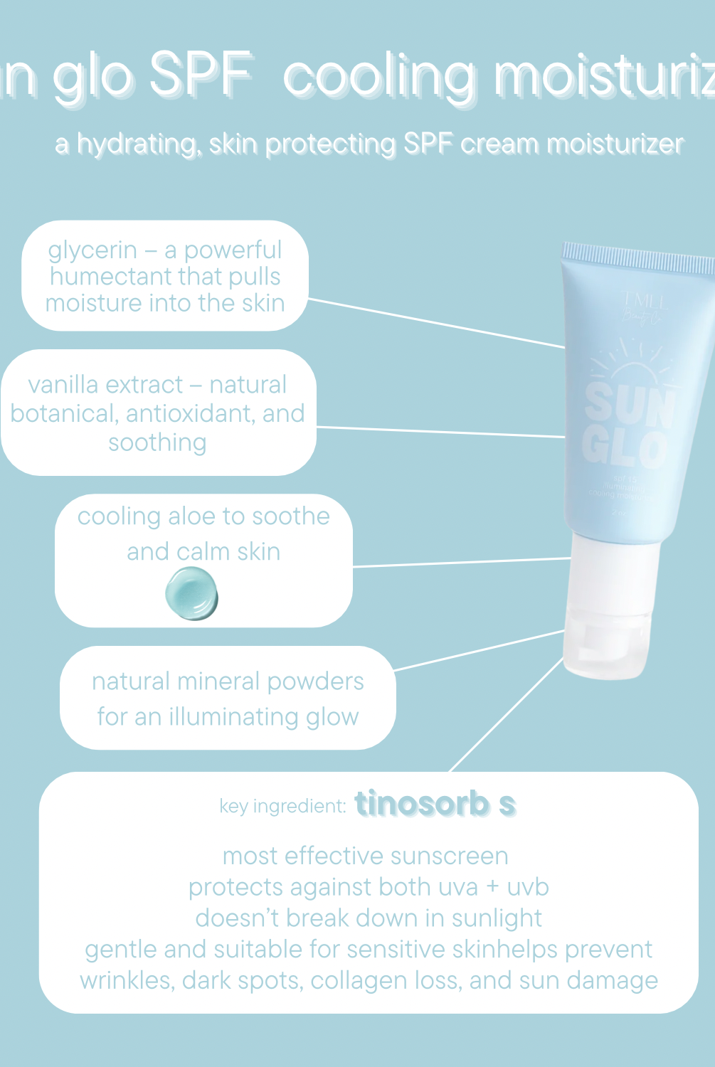TMLL Sun Glo Cooling Moisturizer-250 - TMLL Beauty Co - Skincare-TMLL Beauty Co-The Lovely Closet, Women's Fashion Boutique in Alexandria, KY