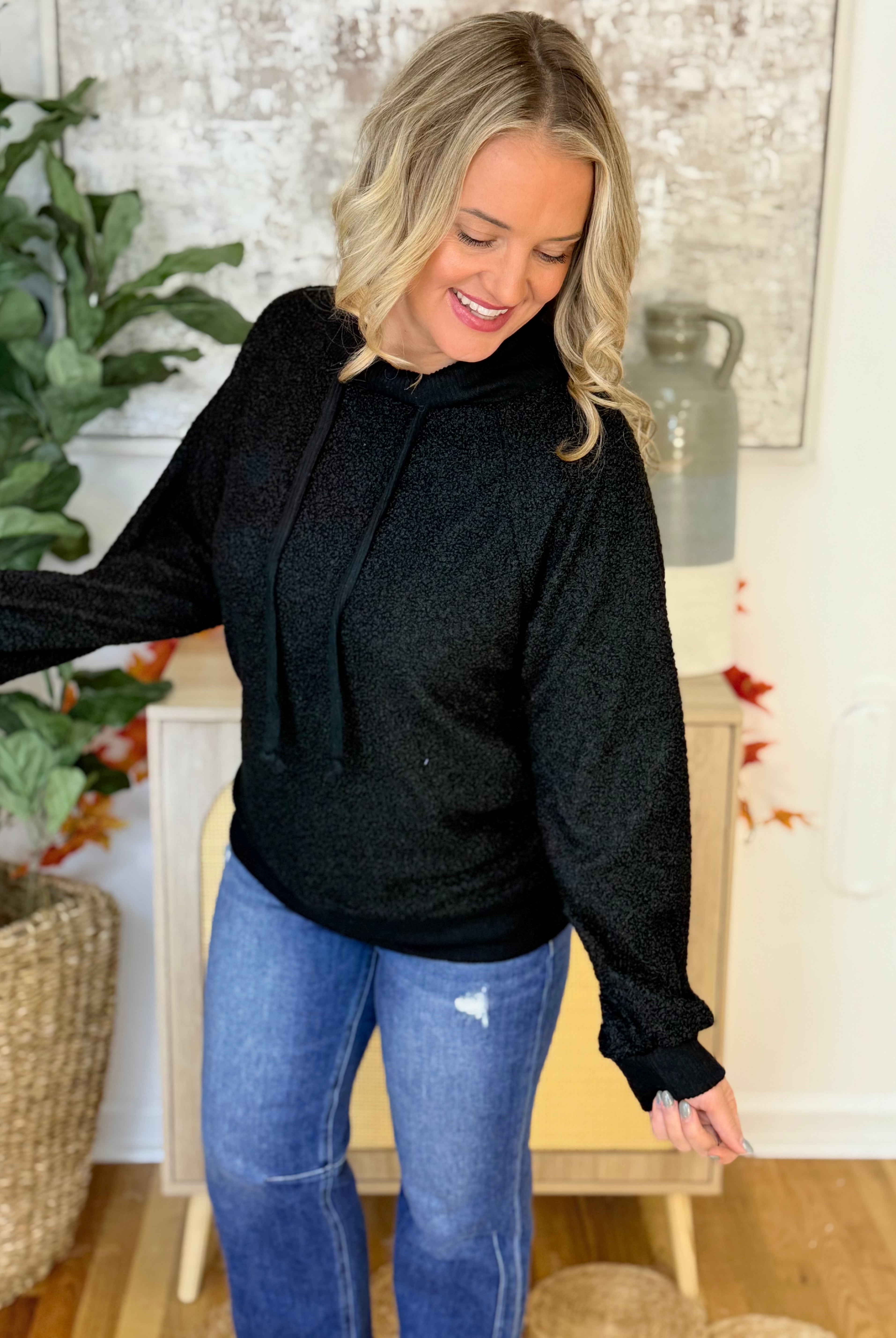 Textured Mock Neck Top-110 Long Sleeve Top-bibi-The Lovely Closet, Women's Fashion Boutique in Alexandria, KY