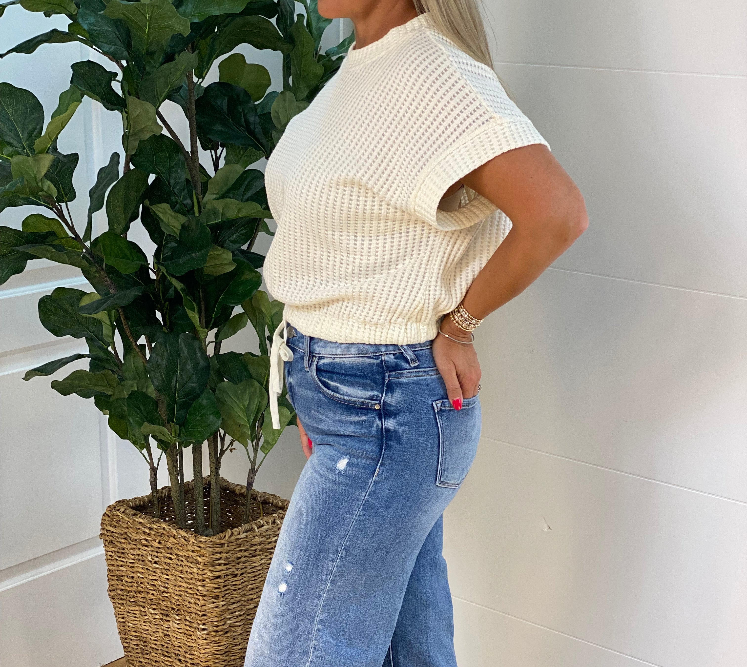RISEN High Rise Crop Wide Leg-210 Jeans-Risen-The Lovely Closet, Women's Fashion Boutique in Alexandria, KY