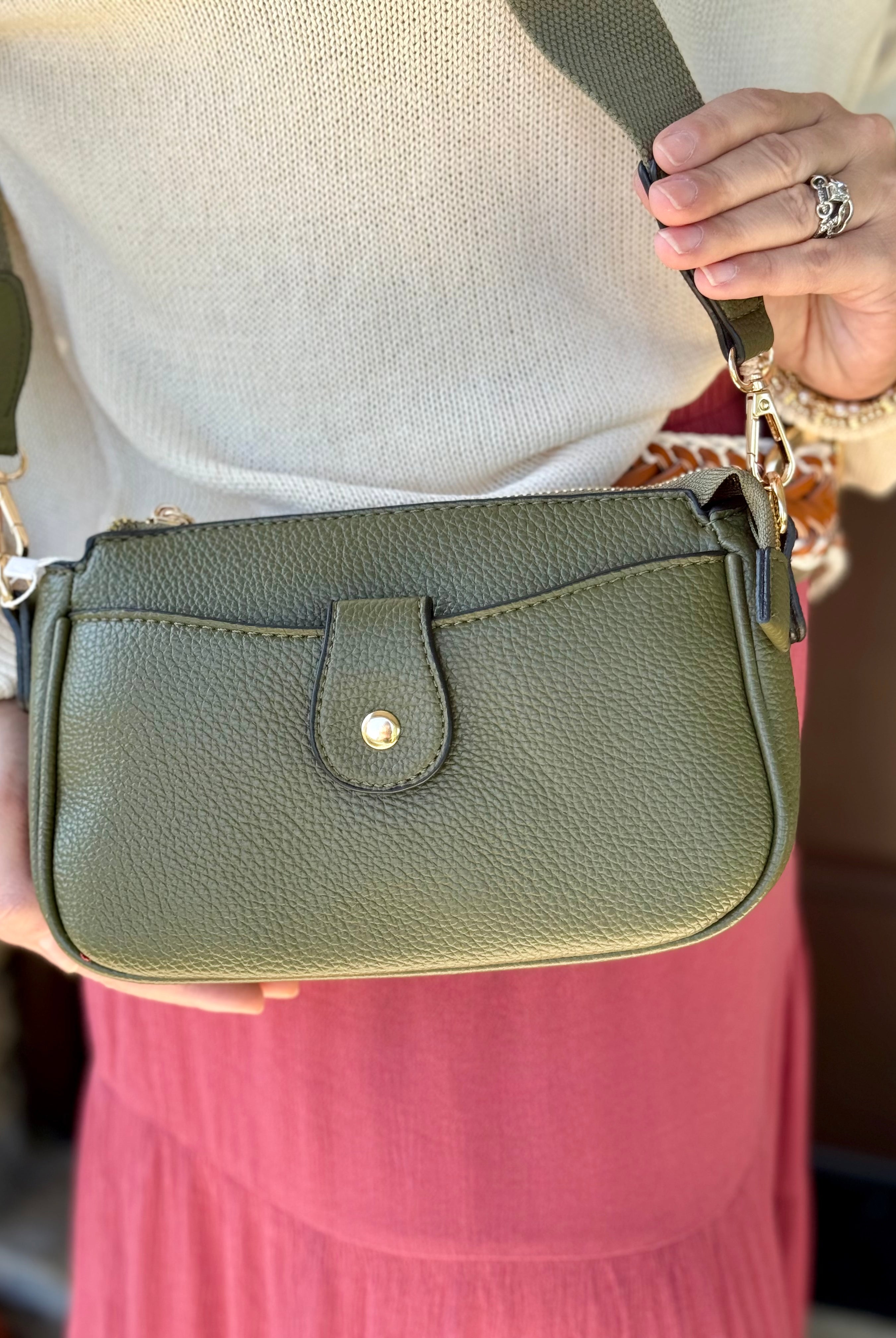 Snap Front Crossbody - Kallie-290 Bag/Handbags-Jen & Co-The Lovely Closet, Women's Fashion Boutique in Alexandria, KY