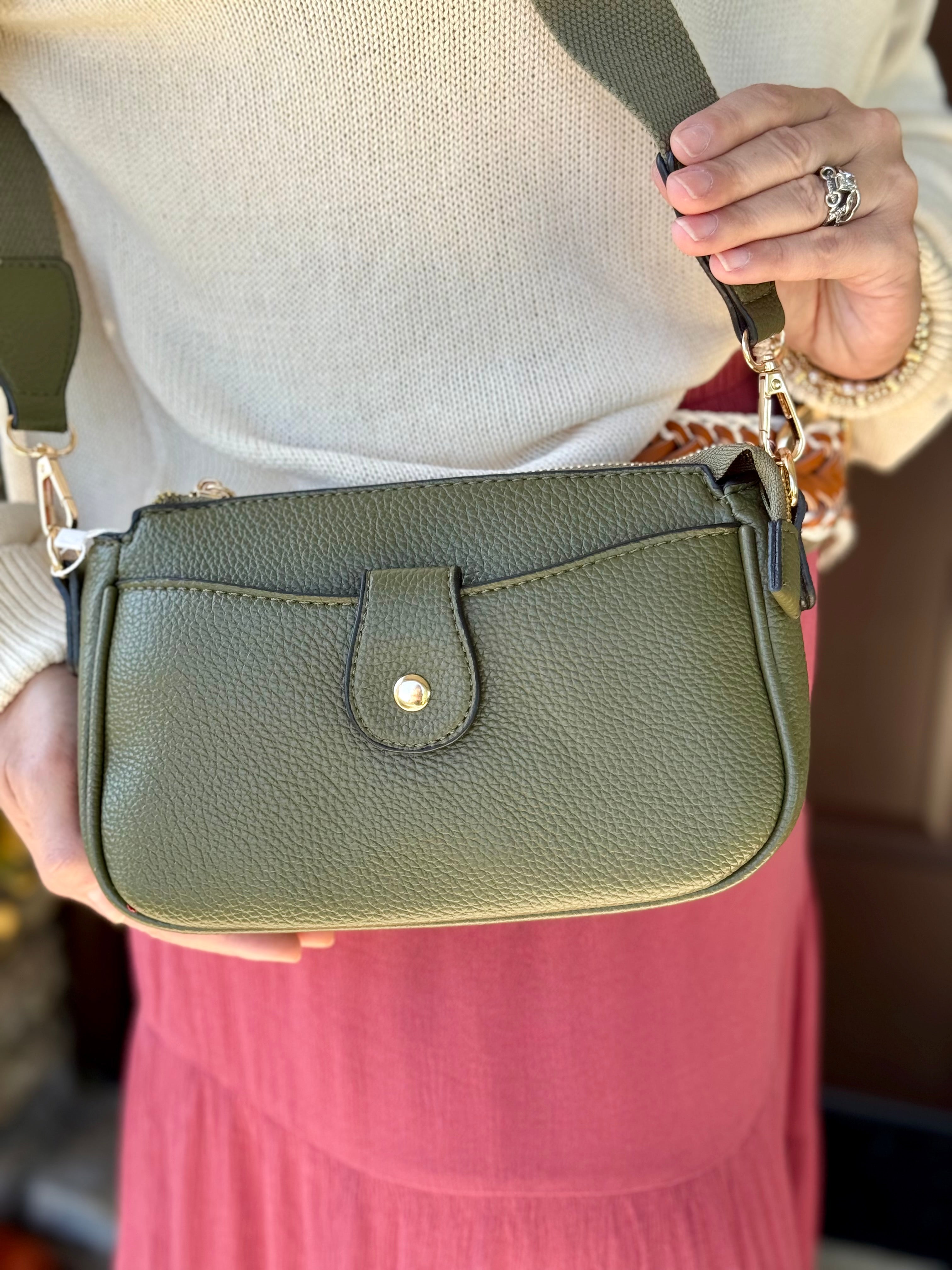 Snap Front Crossbody - Kallie-290 Bag/Handbags-Jen & Co-The Lovely Closet, Women's Fashion Boutique in Alexandria, KY