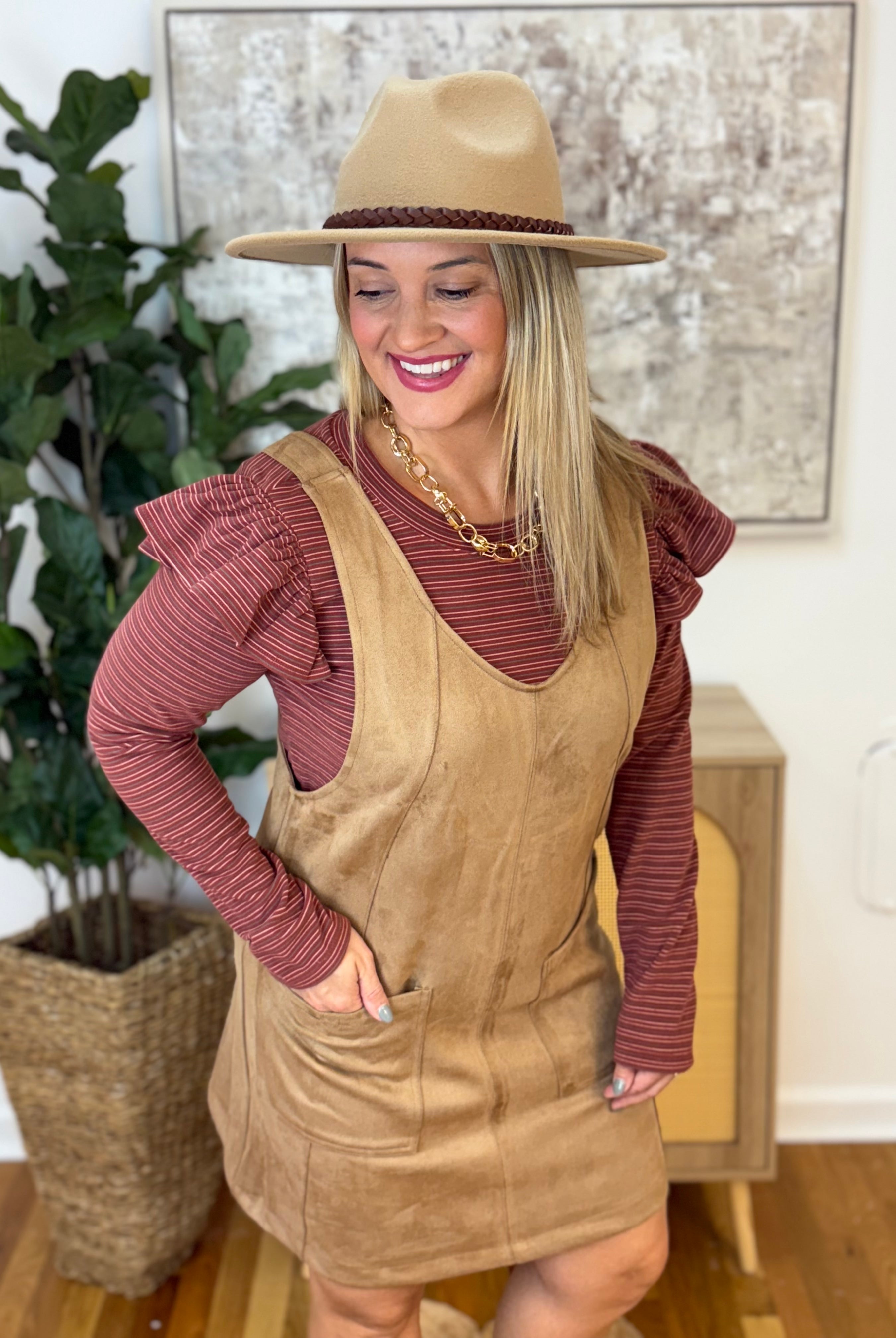 Faux Suede Jumper-180 Dresses-The Lovely Closet-The Lovely Closet, Women's Fashion Boutique in Alexandria, KY