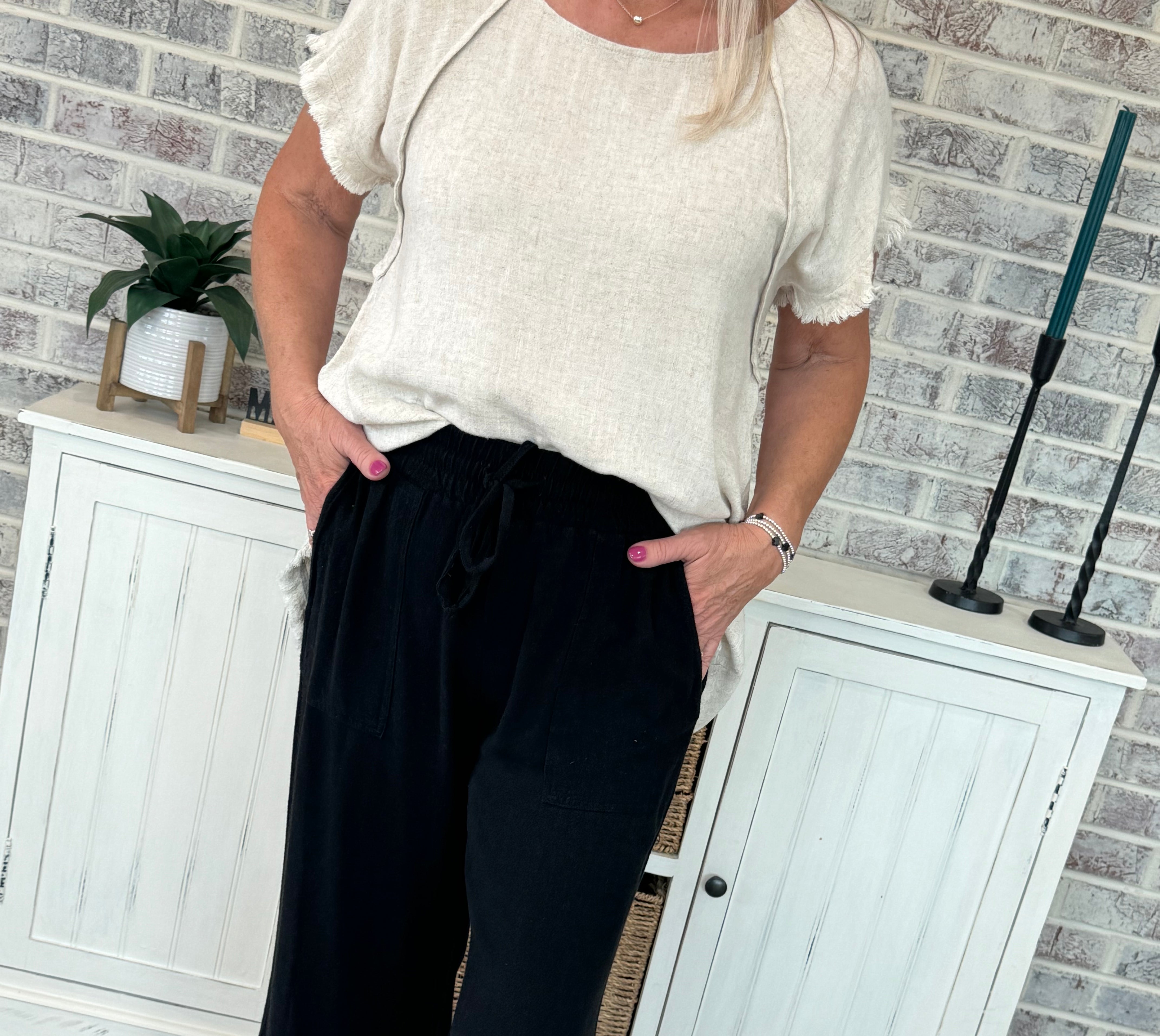 Classic Linen Pant - Midnight-240 Pants-The Lovely Closet-The Lovely Closet, Women's Fashion Boutique in Alexandria, KY