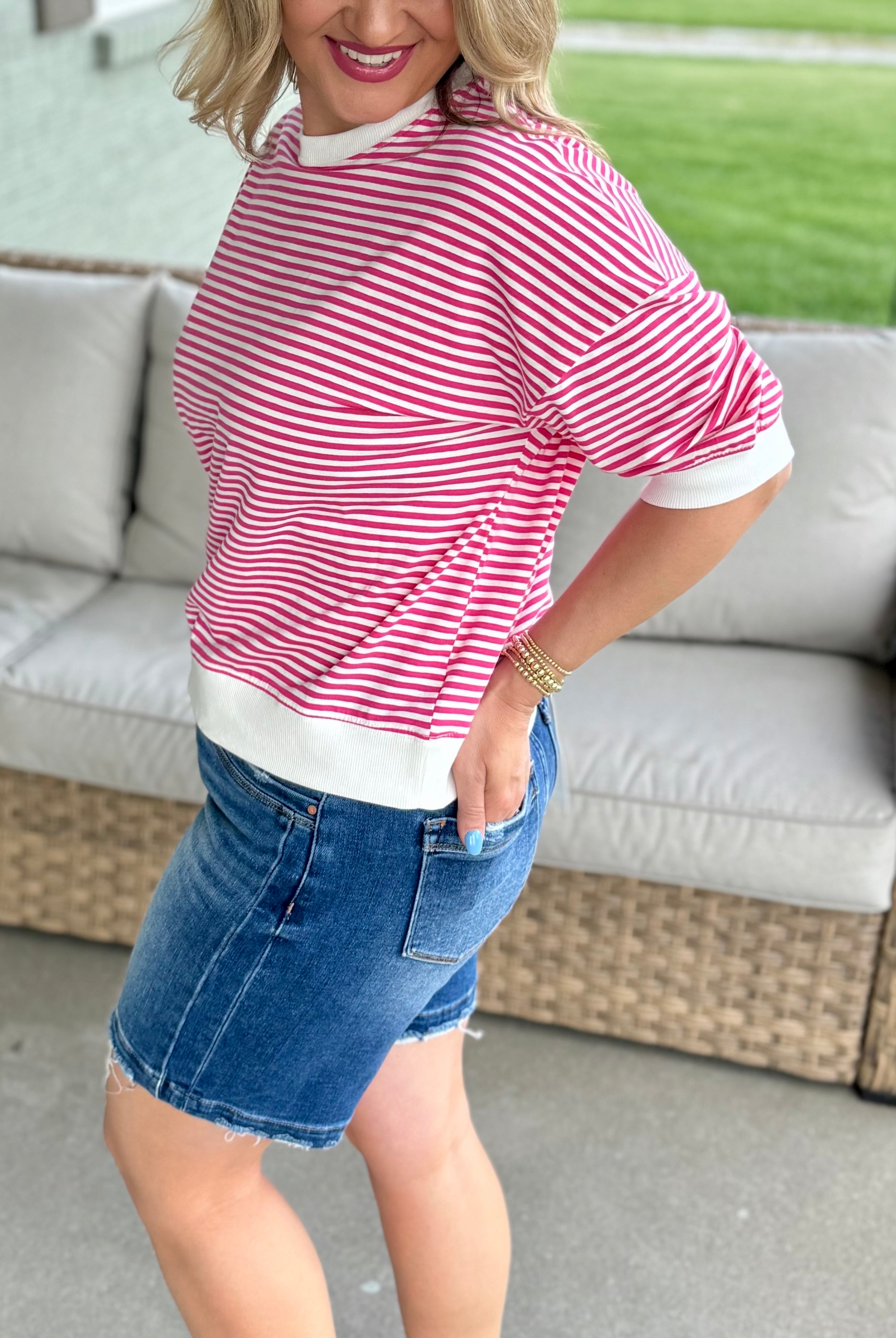 Risen - Slouchy Bermuda Short-230 Skirts/Shorts-The Lovely Closet-The Lovely Closet, Women's Fashion Boutique in Alexandria, KY