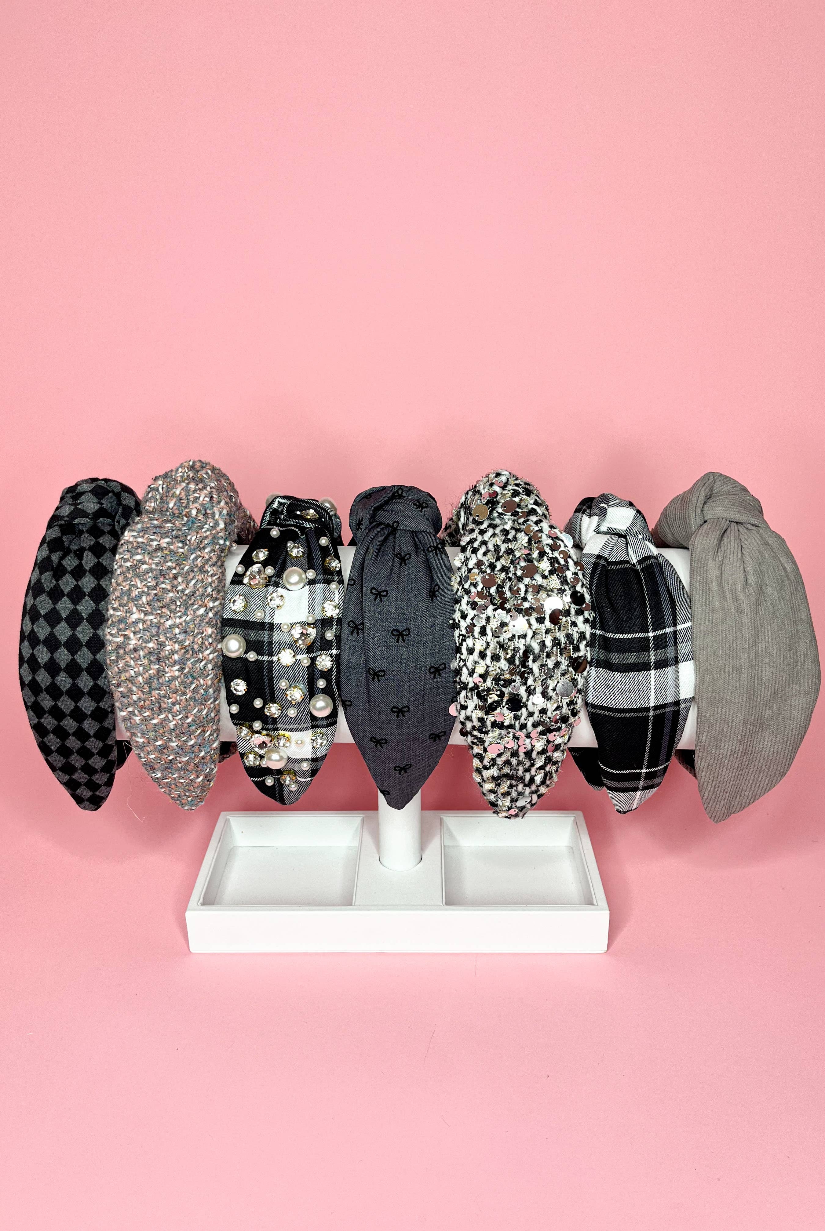 Winter Headband - Plaid Embellished-280 Accessories-Brittyland-The Lovely Closet, Women's Fashion Boutique in Alexandria, KY