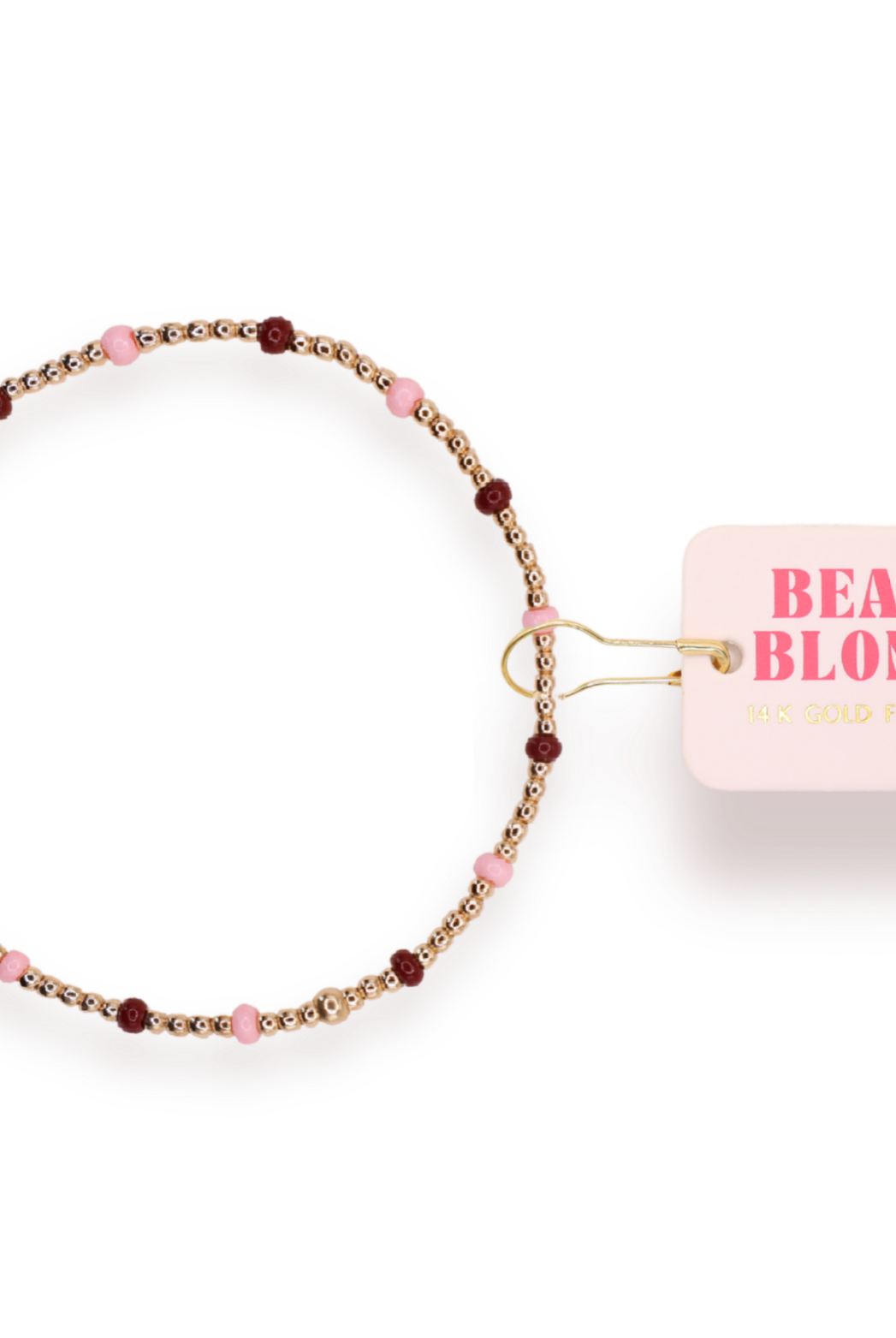 Penelope Lt. Pink & Maroon: Std 6.75-bracelets-Beaded Blondes-The Lovely Closet, Women's Fashion Boutique in Alexandria, KY