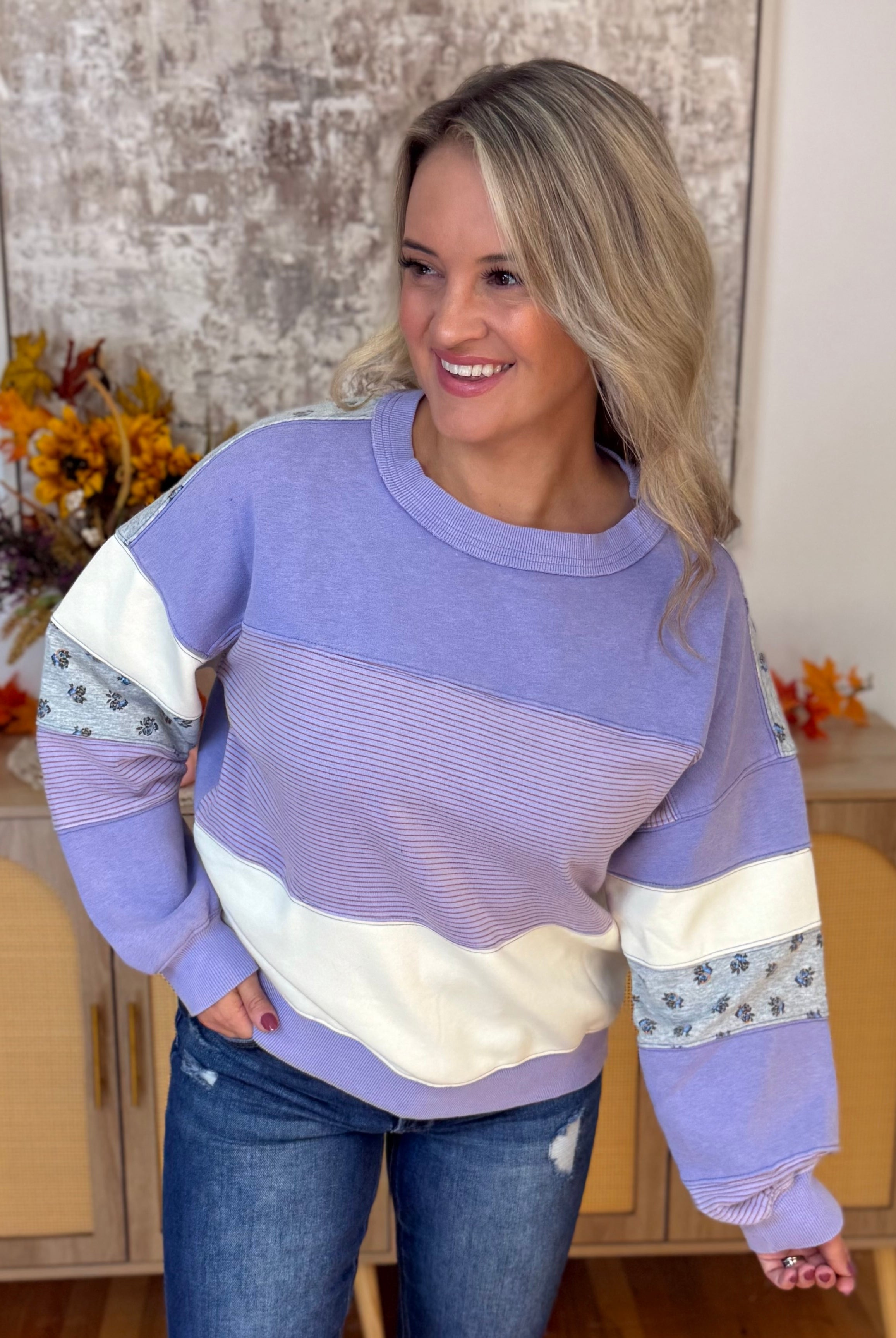 Lavender Haze Pullover-110 Long Sleeve Top-easel-The Lovely Closet, Women's Fashion Boutique in Alexandria, KY