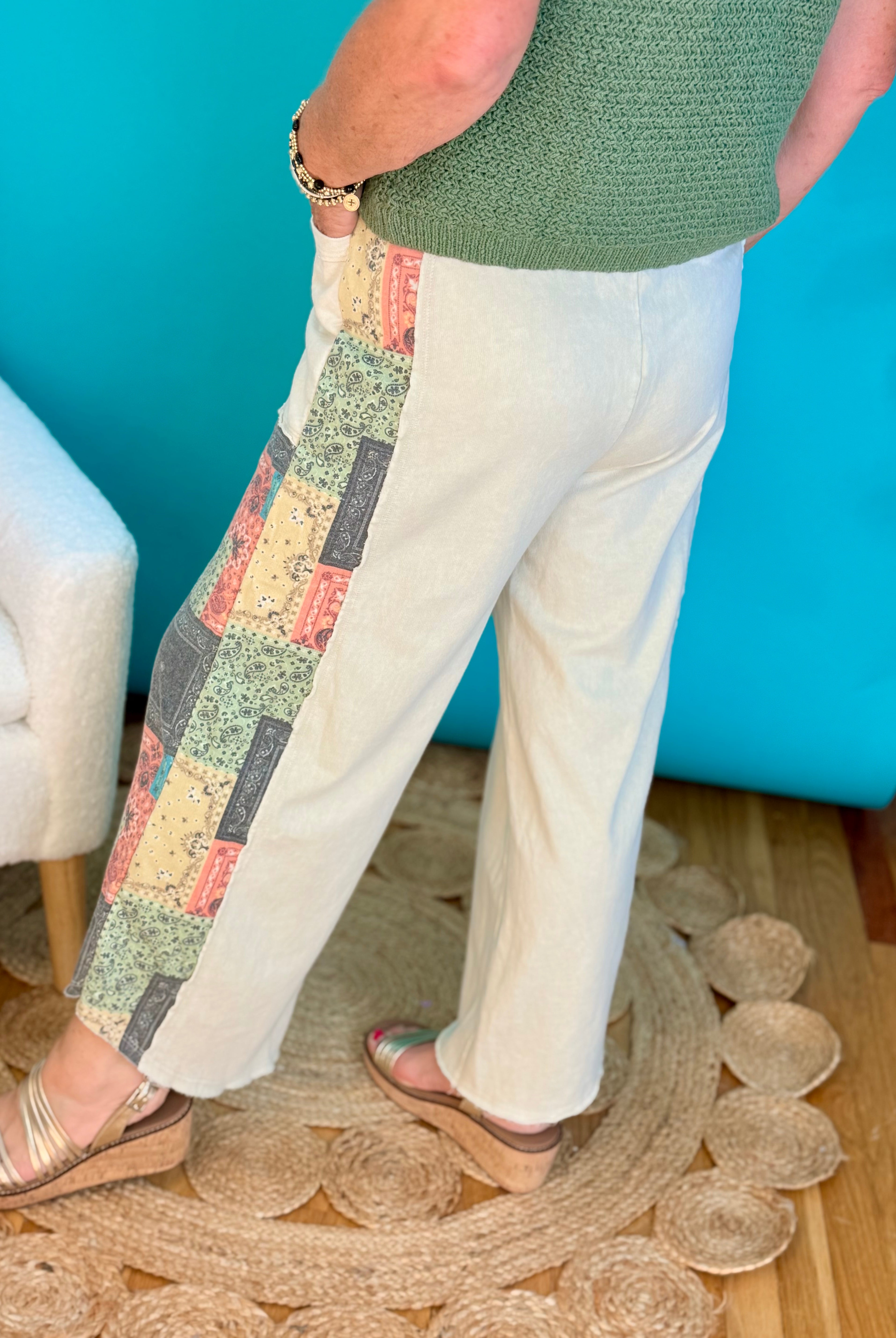 Paisley Cropped Pants-240 Pants-J.Her-The Lovely Closet, Women's Fashion Boutique in Alexandria, KY