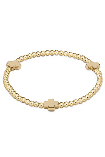 Signature Cross Classic Gold Pattern 3mm Bead Bracelet-260 eNewton-eNewton-The Lovely Closet, Women's Fashion Boutique in Alexandria, KY