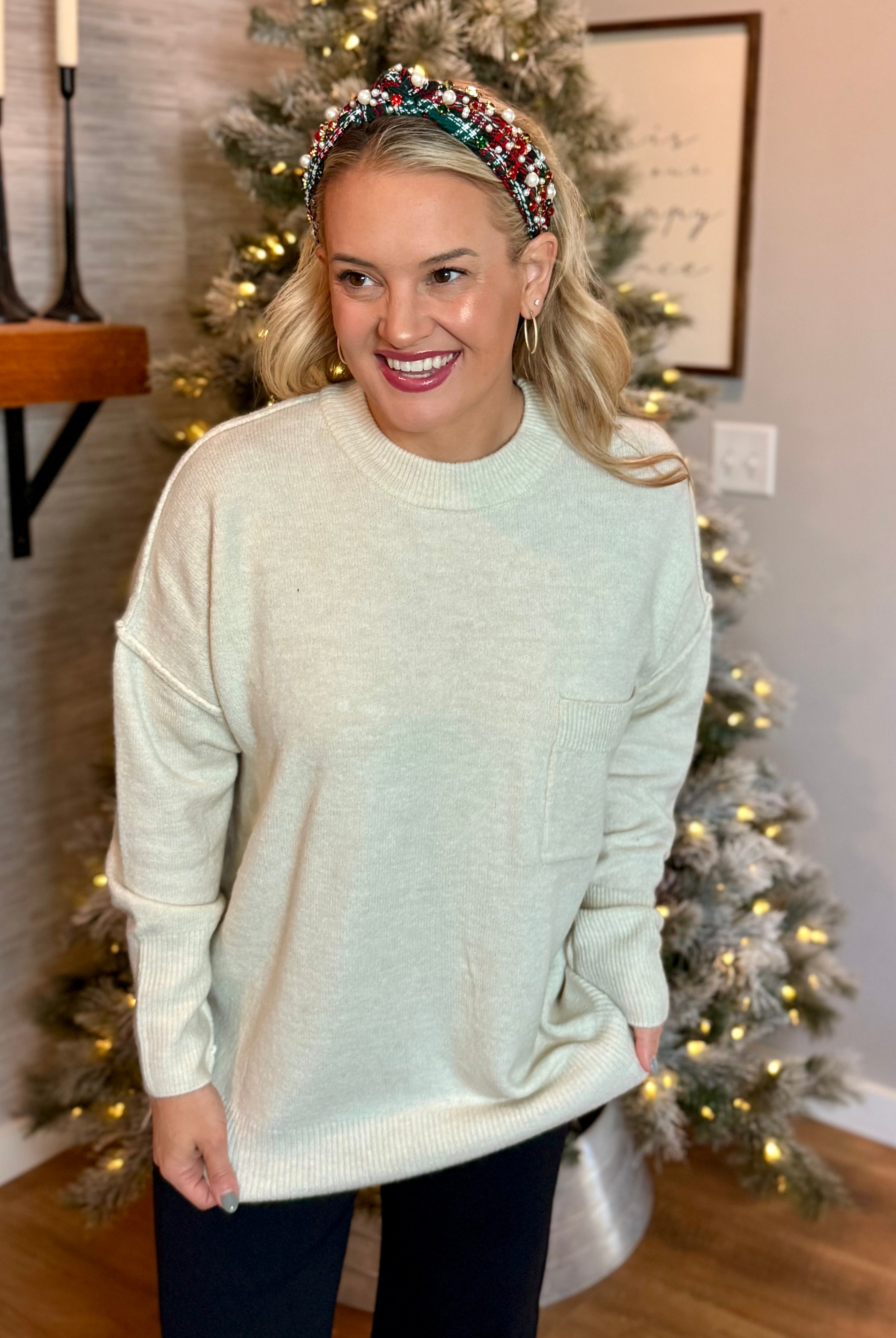 Cozy Chalet Oversized Sweater - Ivory-140 Sweaters-zenana-The Lovely Closet, Women's Fashion Boutique in Alexandria, KY