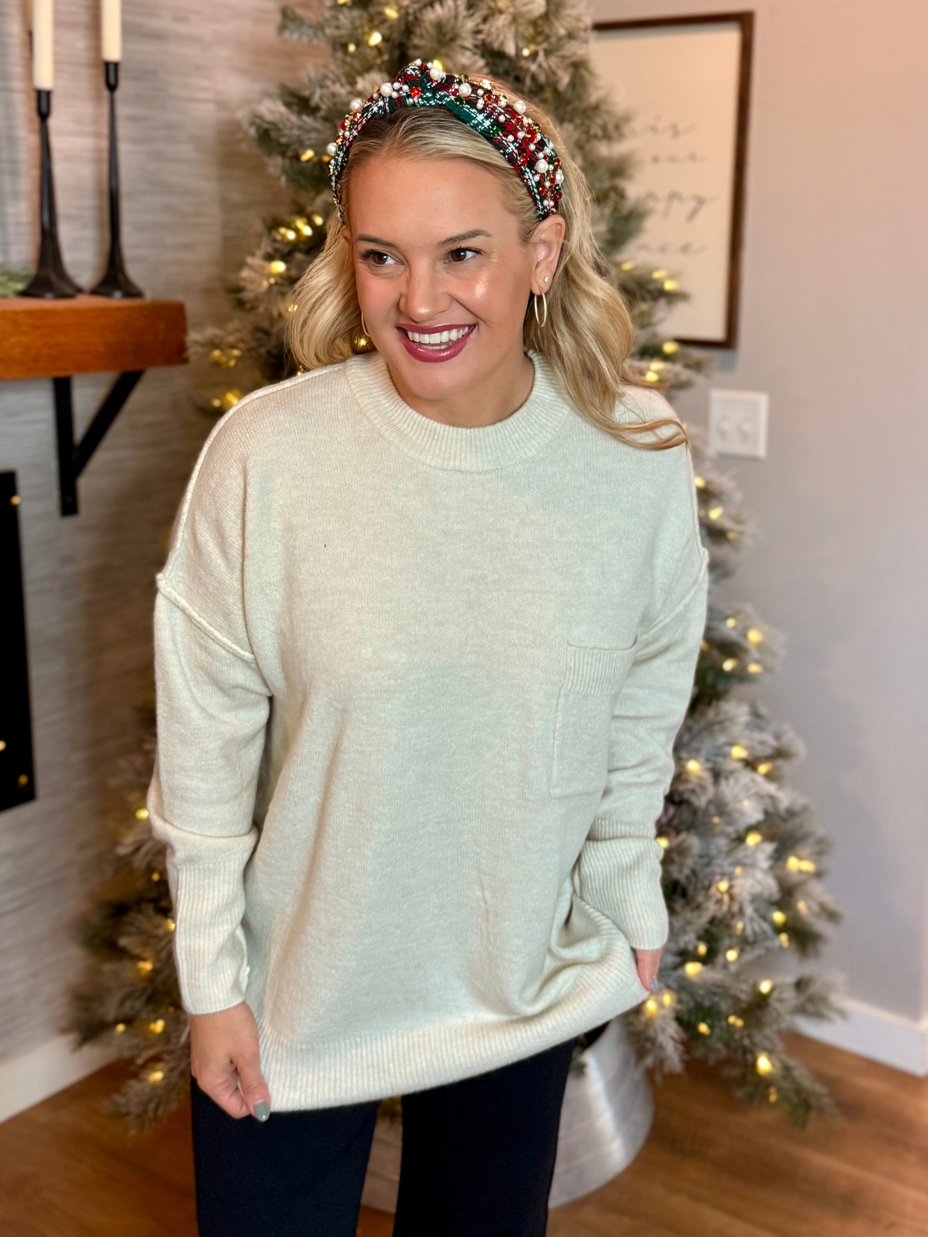 Cozy Chalet Oversized Sweater - Ivory-140 Sweaters-zenana-The Lovely Closet, Women's Fashion Boutique in Alexandria, KY