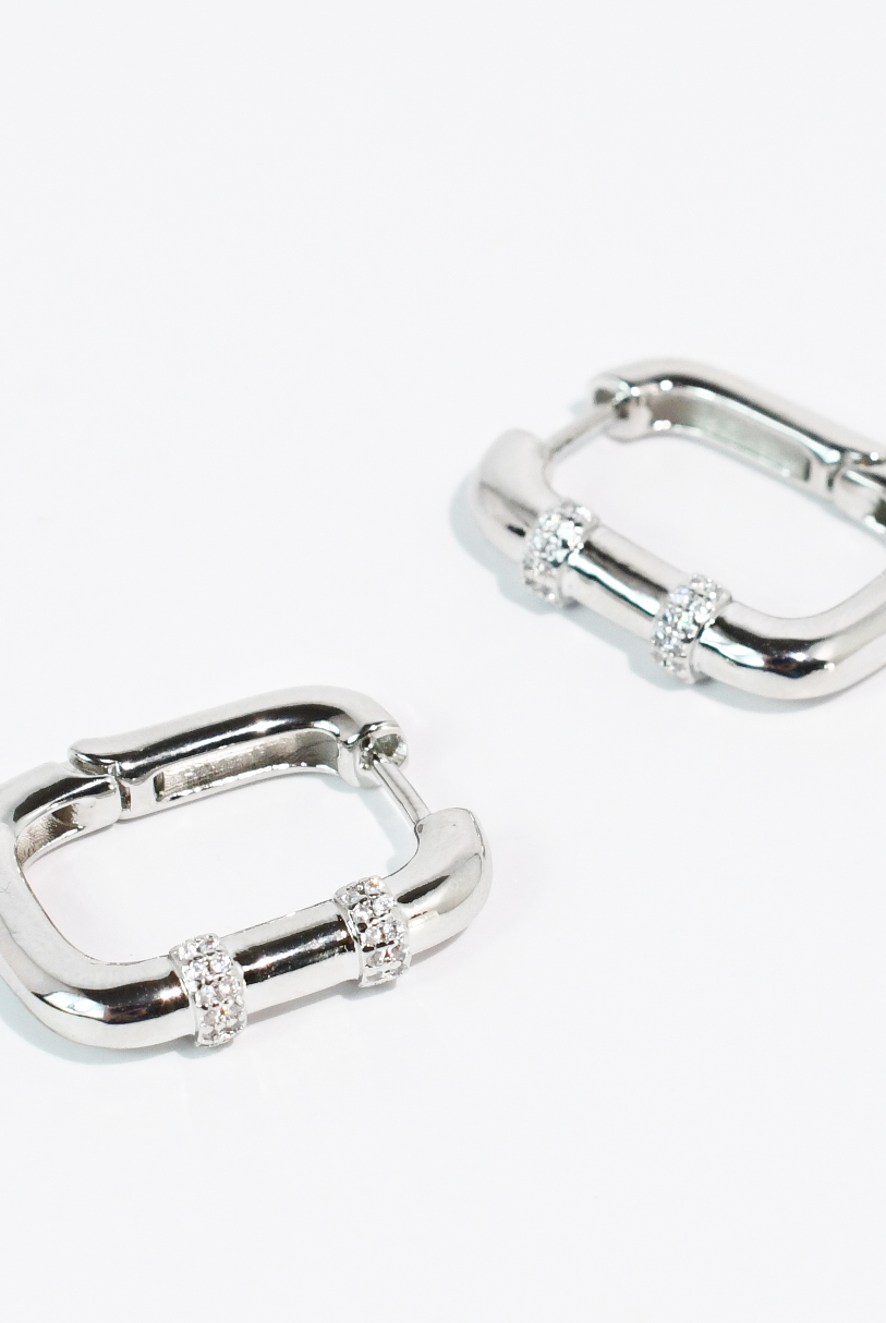 Luxe Huggies Silver-250 Jewelry-Treasure Jewels Inc.-The Lovely Closet, Women's Fashion Boutique in Alexandria, KY