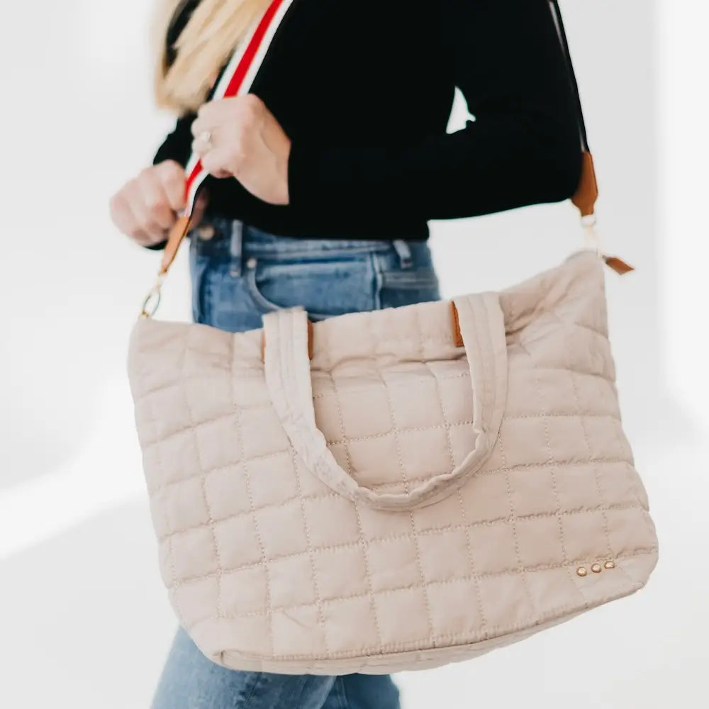 *Pre-Order* Day Dreamer Quilted Tote Bag-290 Bag/Handbags-Pretty Simple-The Lovely Closet, Women's Fashion Boutique in Alexandria, KY