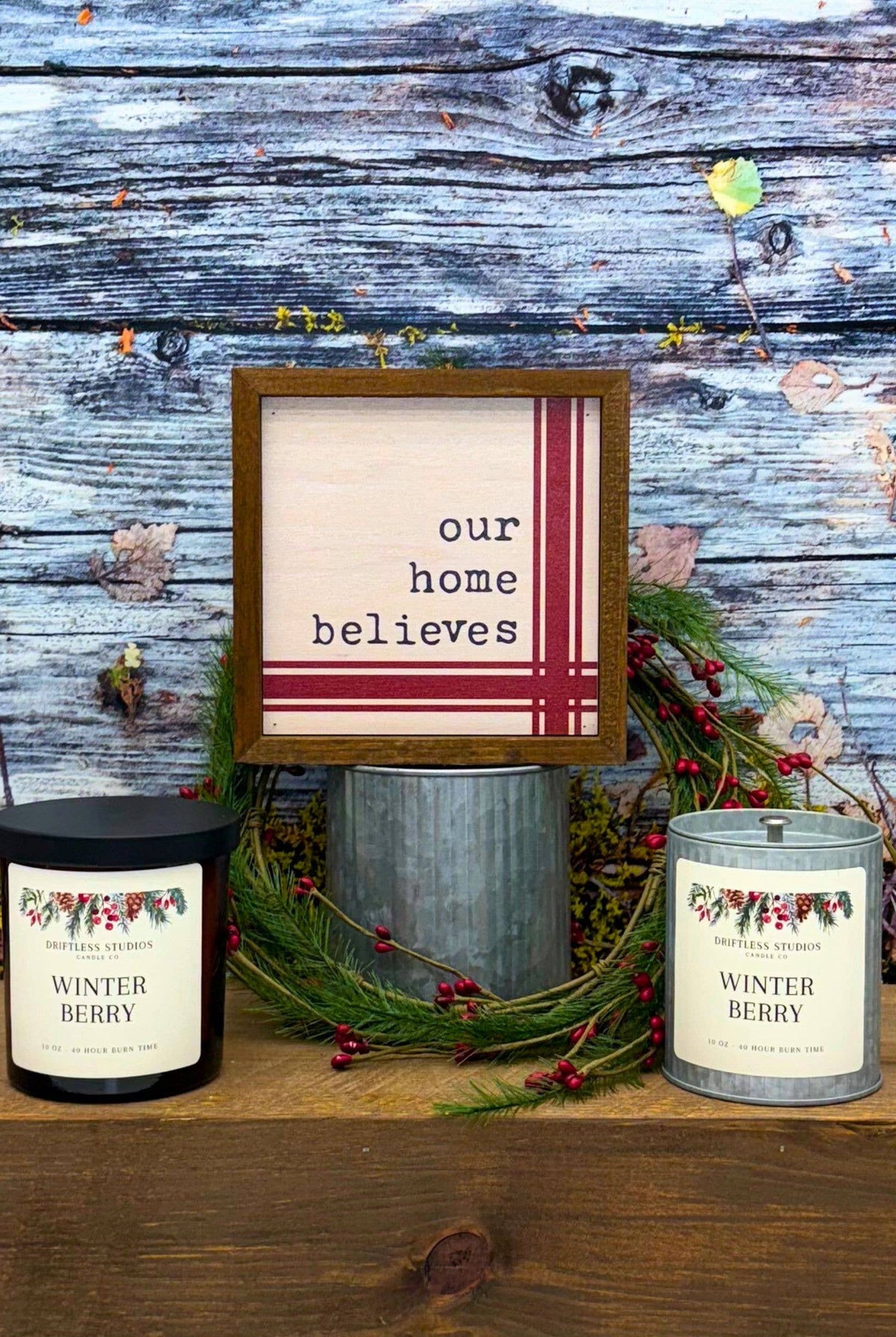 Winter Berry Christmas Farmhouse Candle - Christmas Candles-310 Gift-Driftless Studios-The Lovely Closet, Women's Fashion Boutique in Alexandria, KY