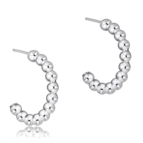 Beaded Classic 1" Hoop Sterling 3mm-260 eNewton-eNewton-The Lovely Closet, Women's Fashion Boutique in Alexandria, KY