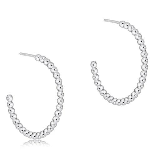 Beaded Classic 1.5" Hoop Sterling 3mm-260 eNewton-eNewton-The Lovely Closet, Women's Fashion Boutique in Alexandria, KY