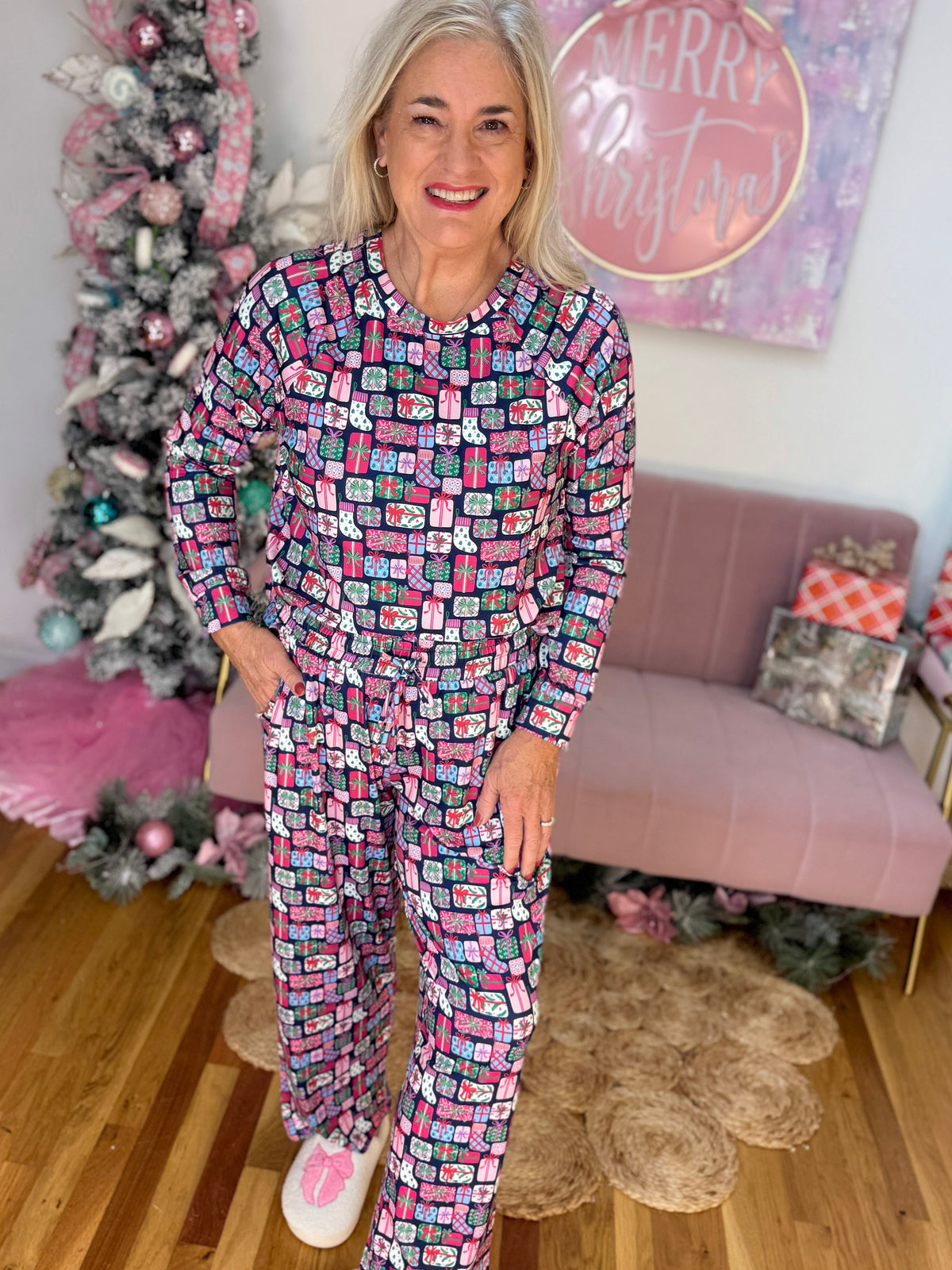Annie Pants Set - No Peeking - Navy-190 Rompers/Jumpsuits/Sets-Mary Square-The Lovely Closet, Women's Fashion Boutique in Alexandria, KY