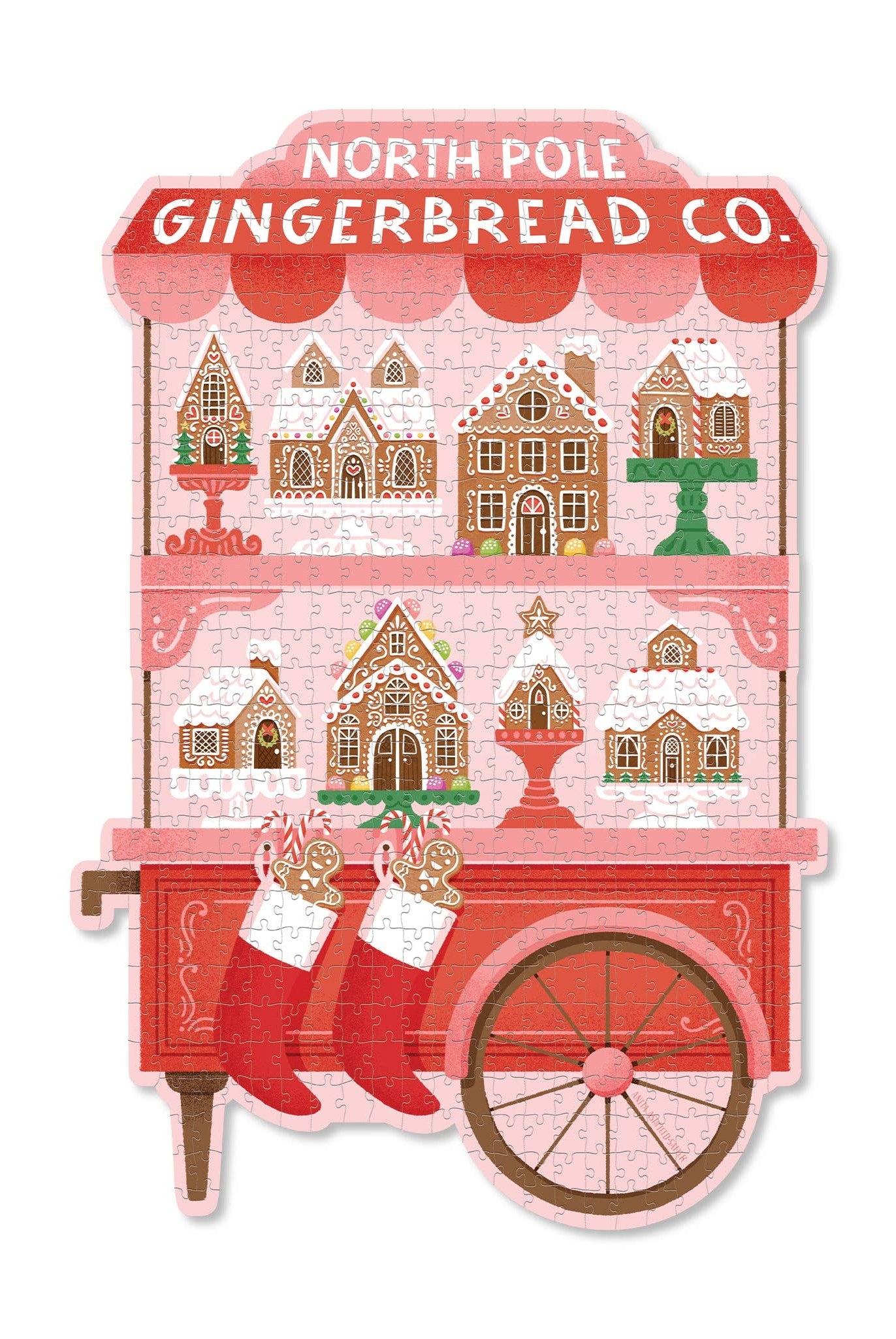 North Pole Gingerbread Co Shaped Christmas Puzzle-310 Gift-My Mind’s Eye-The Lovely Closet, Women's Fashion Boutique in Alexandria, KY