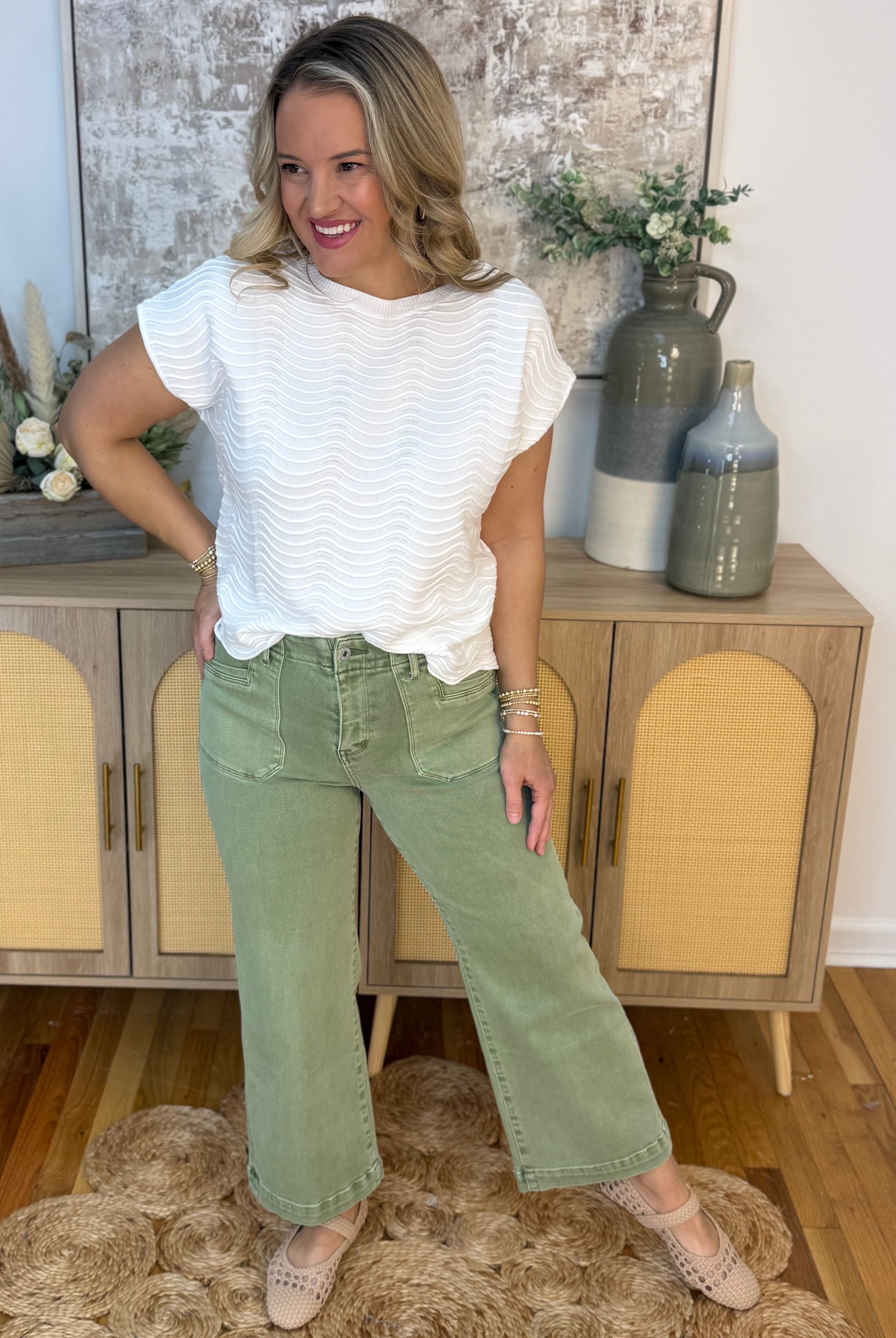 Mica High Rise Wide Leg Cropped Utility-210 Jeans-Mica Denim-The Lovely Closet, Women's Fashion Boutique in Alexandria, KY