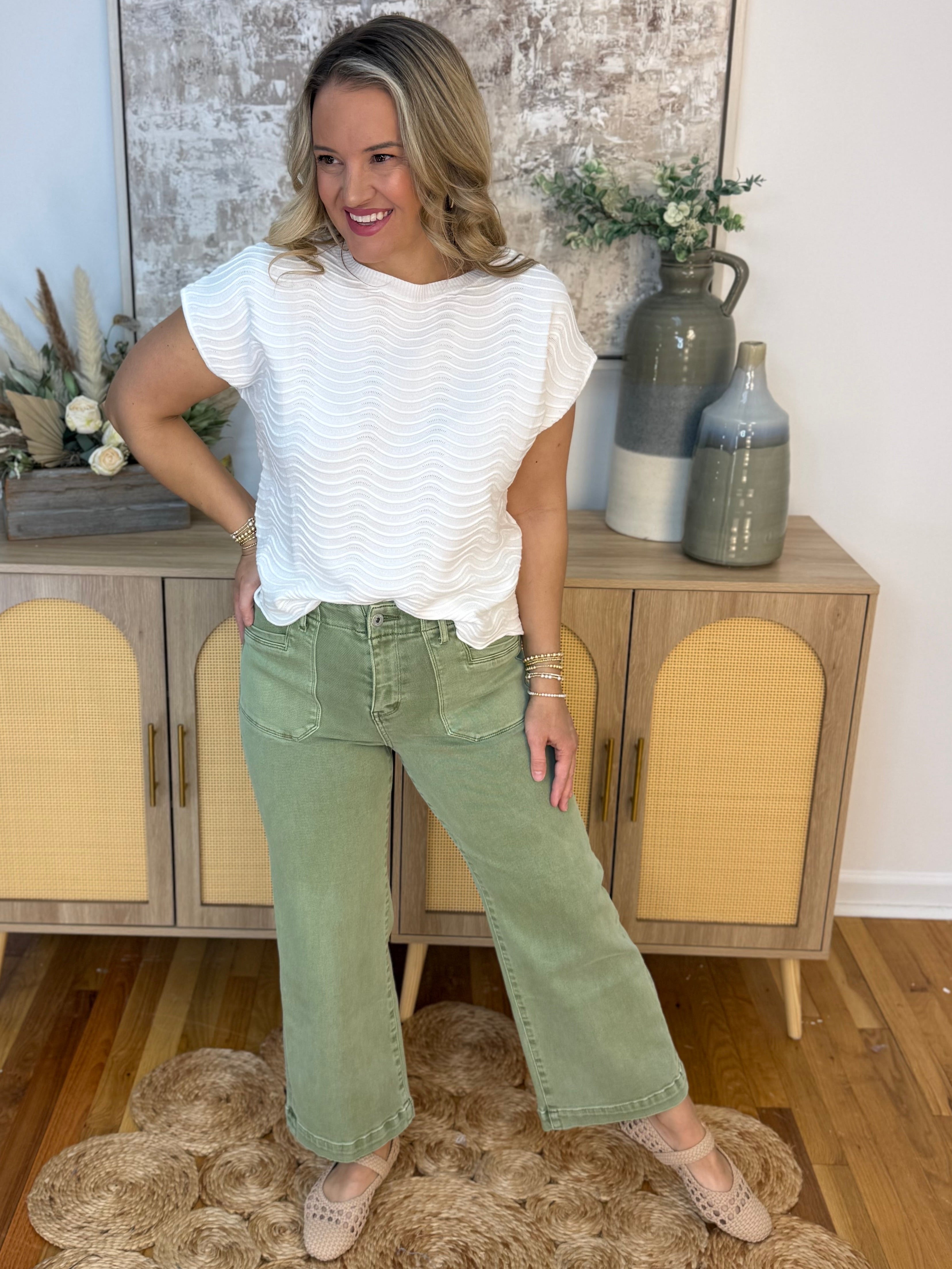 Mica High Rise Wide Leg Cropped Utility-210 Jeans-Mica Denim-The Lovely Closet, Women's Fashion Boutique in Alexandria, KY