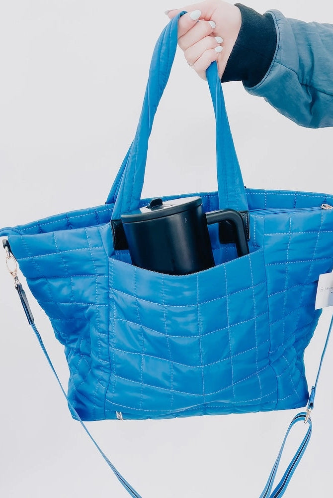 *In Stock* Day Dreamer Quilted Tote Bag-290 Bag/Handbags-Pretty Simple-The Lovely Closet, Women's Fashion Boutique in Alexandria, KY