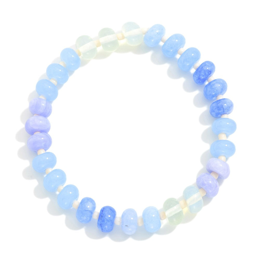Candy Stone Stretch Bracelet - Blue-280 Accessories-judson-The Lovely Closet, Women's Fashion Boutique in Alexandria, KY