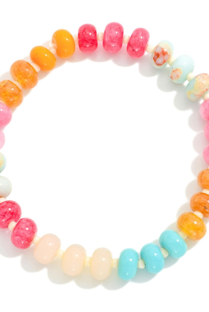 Candy Stone Stretch Bracelet - Light Multi-280 Accessories-judson-The Lovely Closet, Women's Fashion Boutique in Alexandria, KY