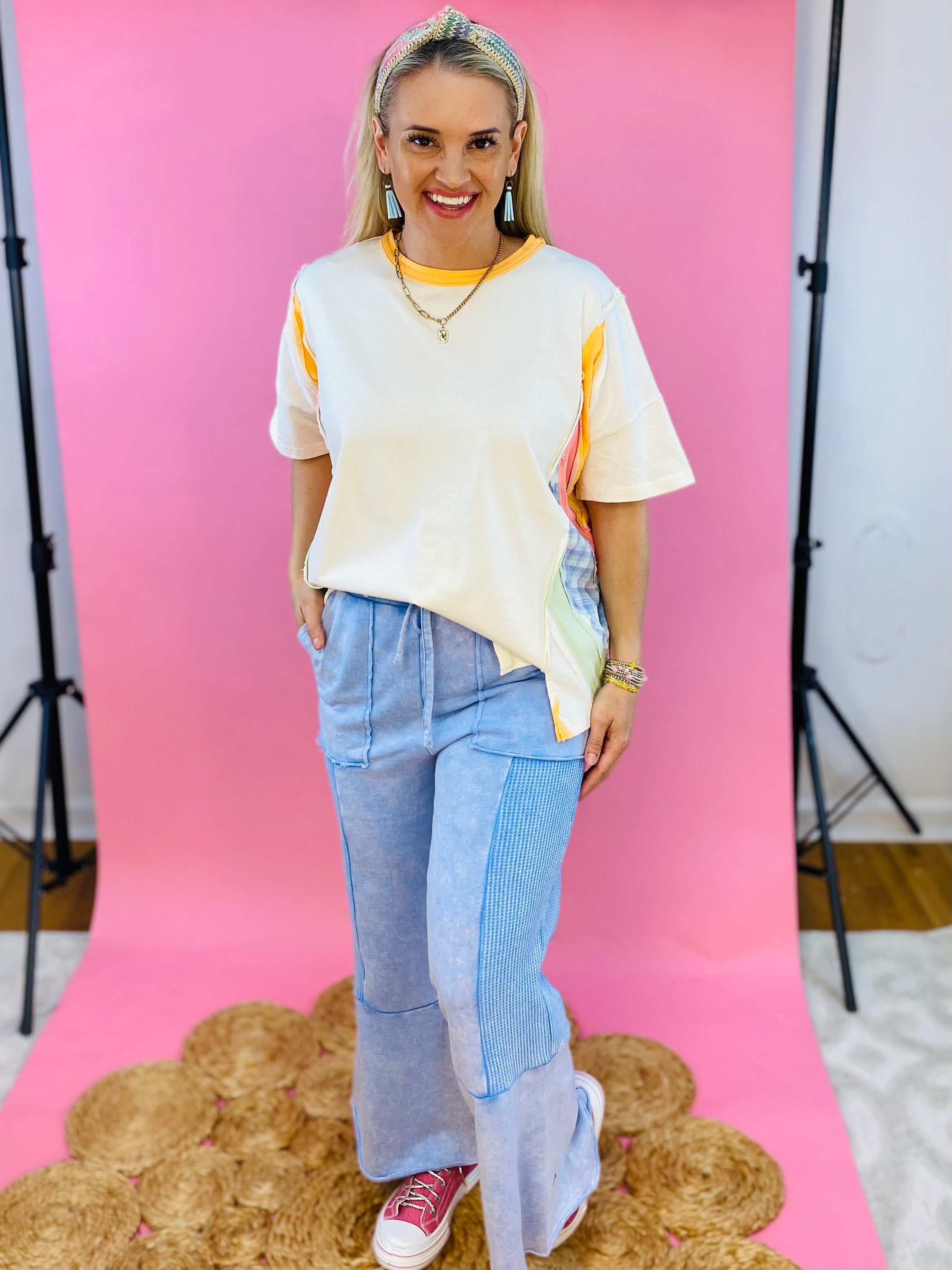 FINAL SALE Vintage Wash Flared Pants-240 Pants-Sage + Fig-The Lovely Closet, Women's Fashion Boutique in Alexandria, KY