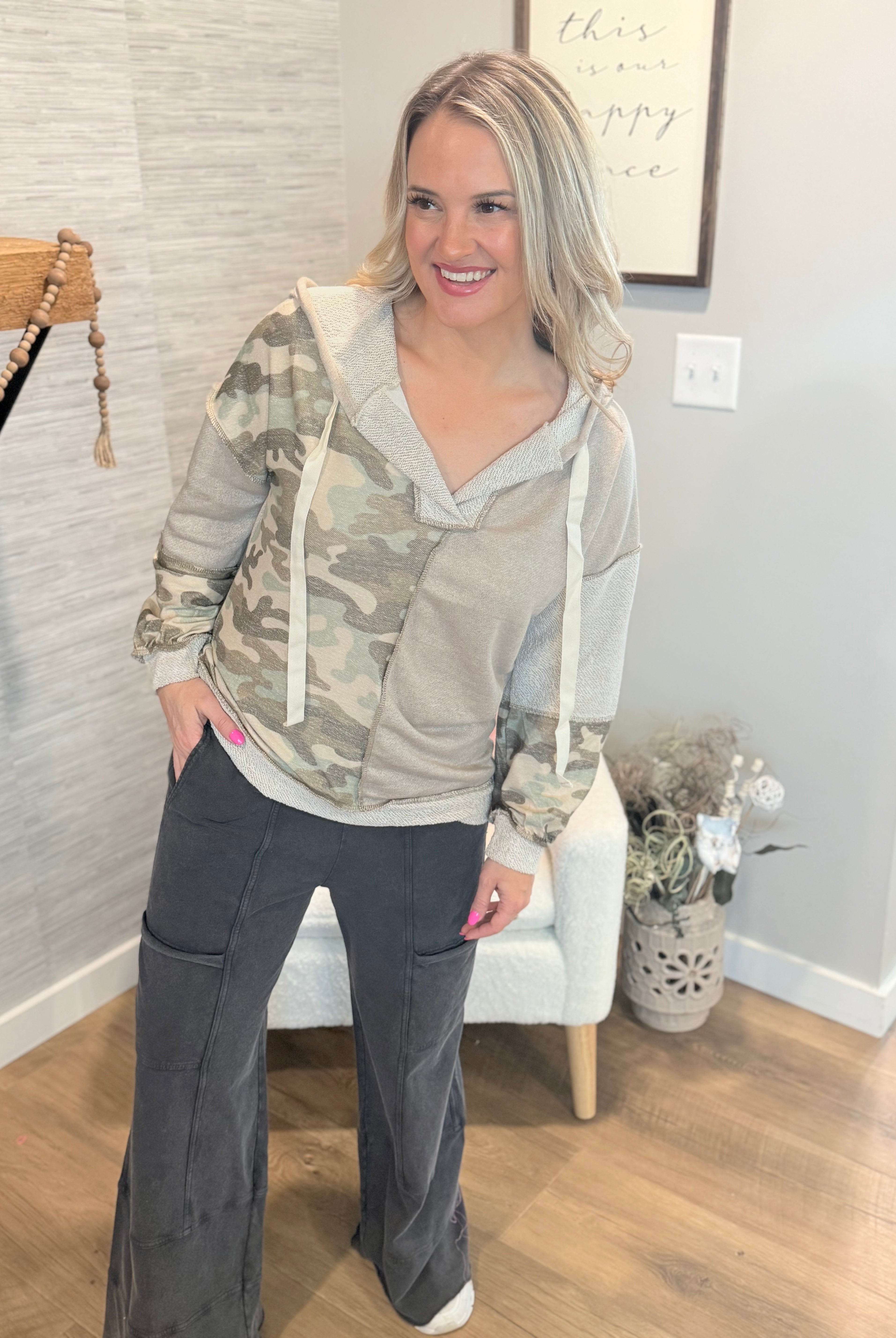 Relaxed Cargo Wide Leg Full Length - Black-240 Pants-easel-The Lovely Closet, Women's Fashion Boutique in Alexandria, KY