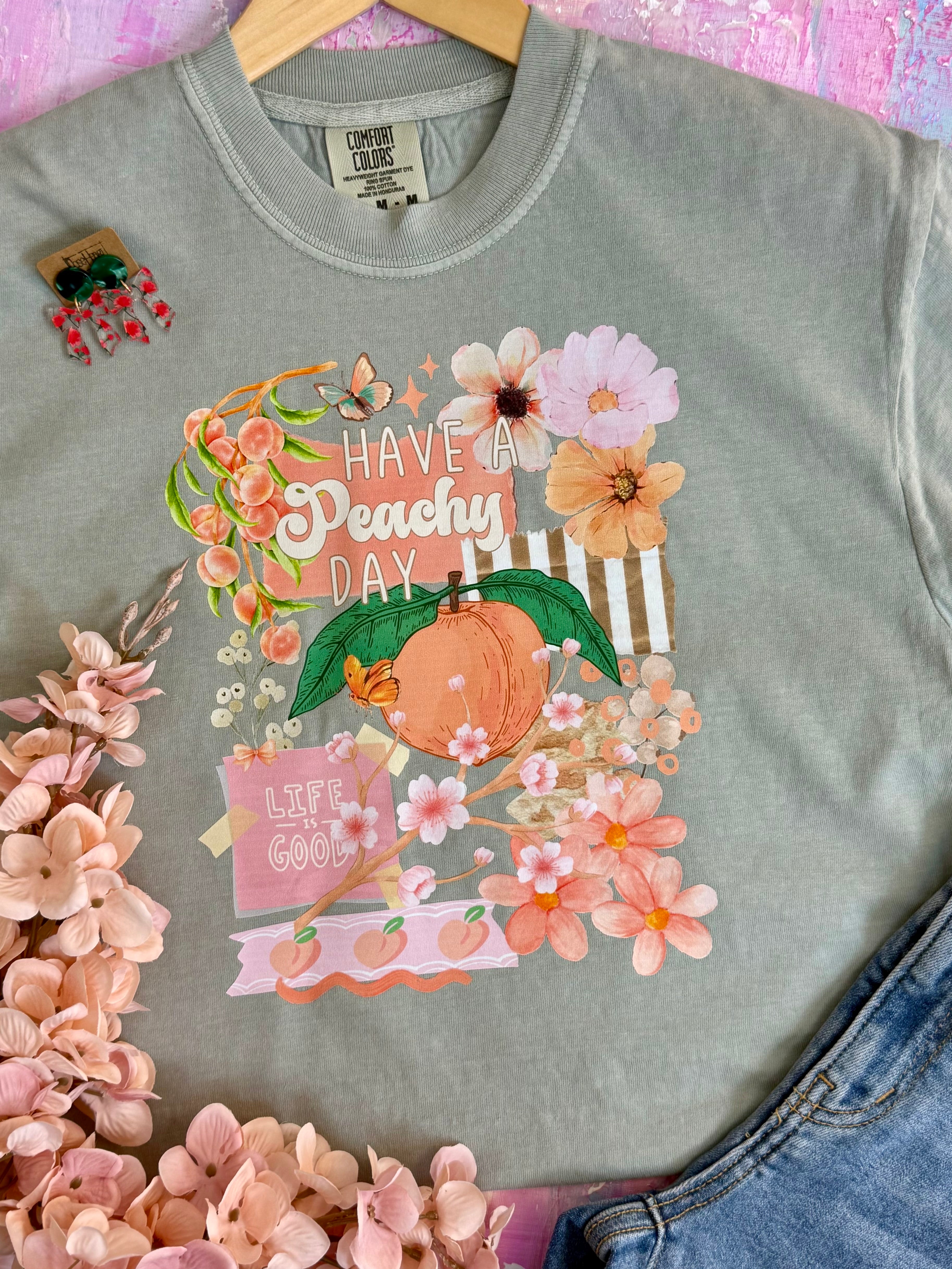 PRE-ORDER HAVE A PEACHY DAY GRAPHIC T-SHIRT-130 Graphics-The Lovely Closet-The Lovely Closet, Women's Fashion Boutique in Alexandria, KY