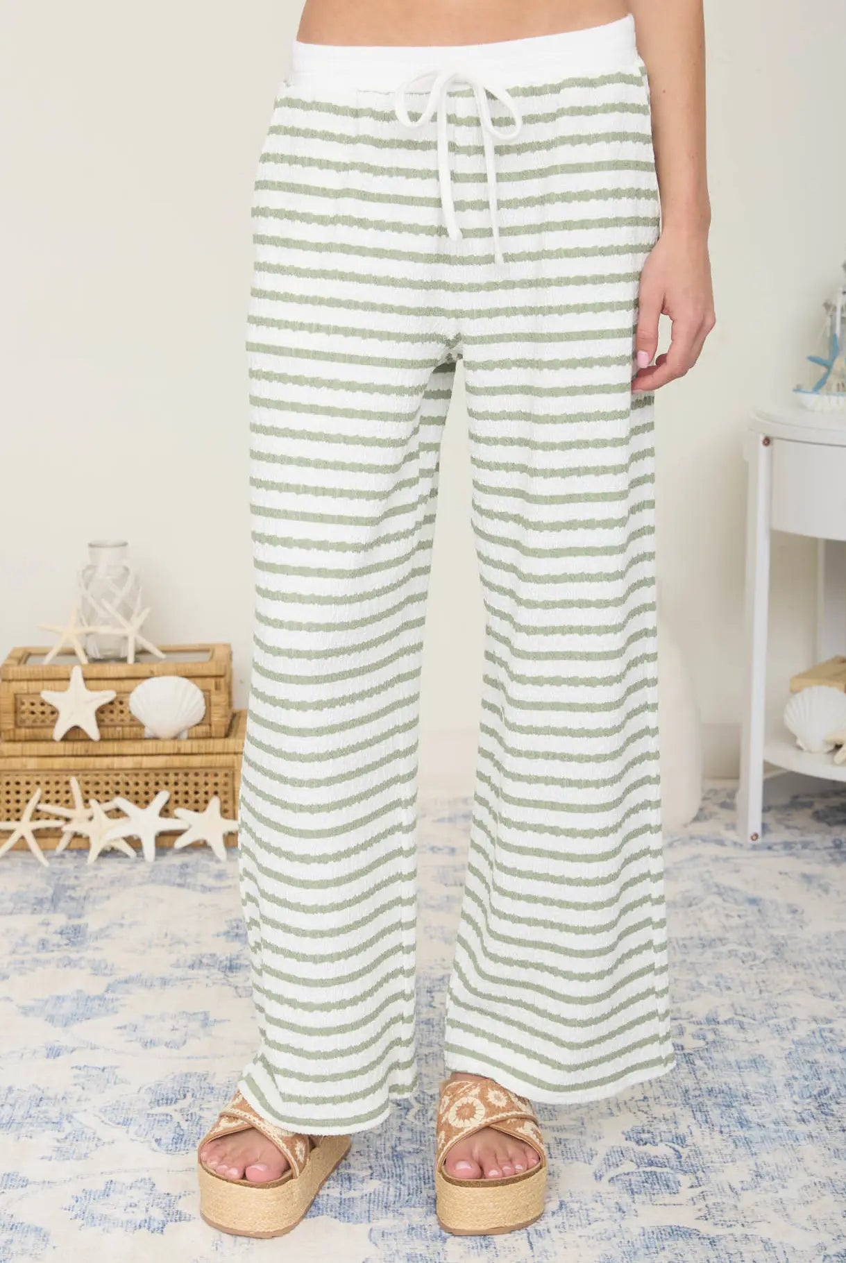 Relax and Repeat Wide Leg Lounge Pants - Olive-240 Pants-Blu Pepper-The Lovely Closet, Women's Fashion Boutique in Alexandria, KY