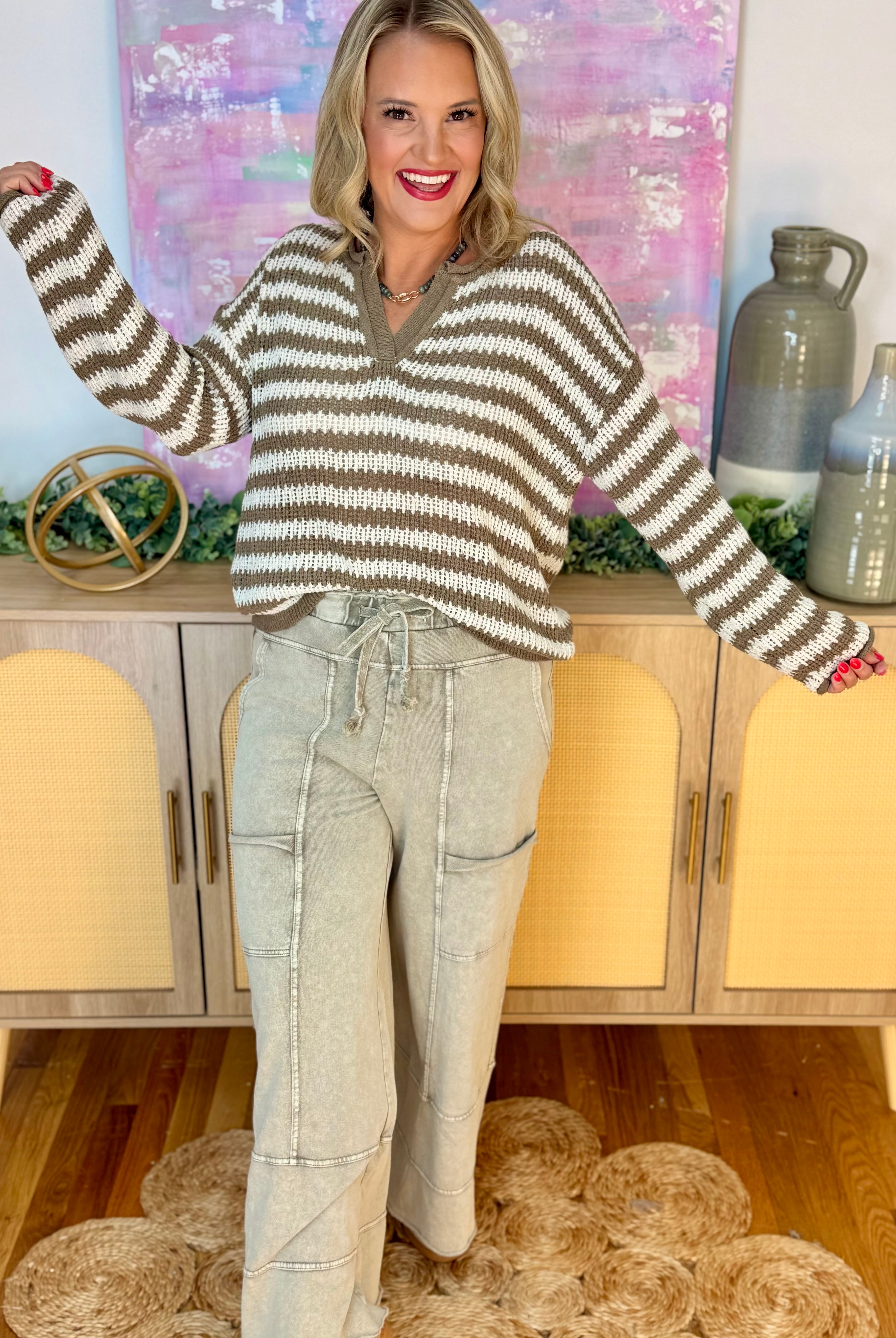 Scenic Route Sweater - Mocha-110 Long Sleeve Top-Blu Pepper-The Lovely Closet, Women's Fashion Boutique in Alexandria, KY