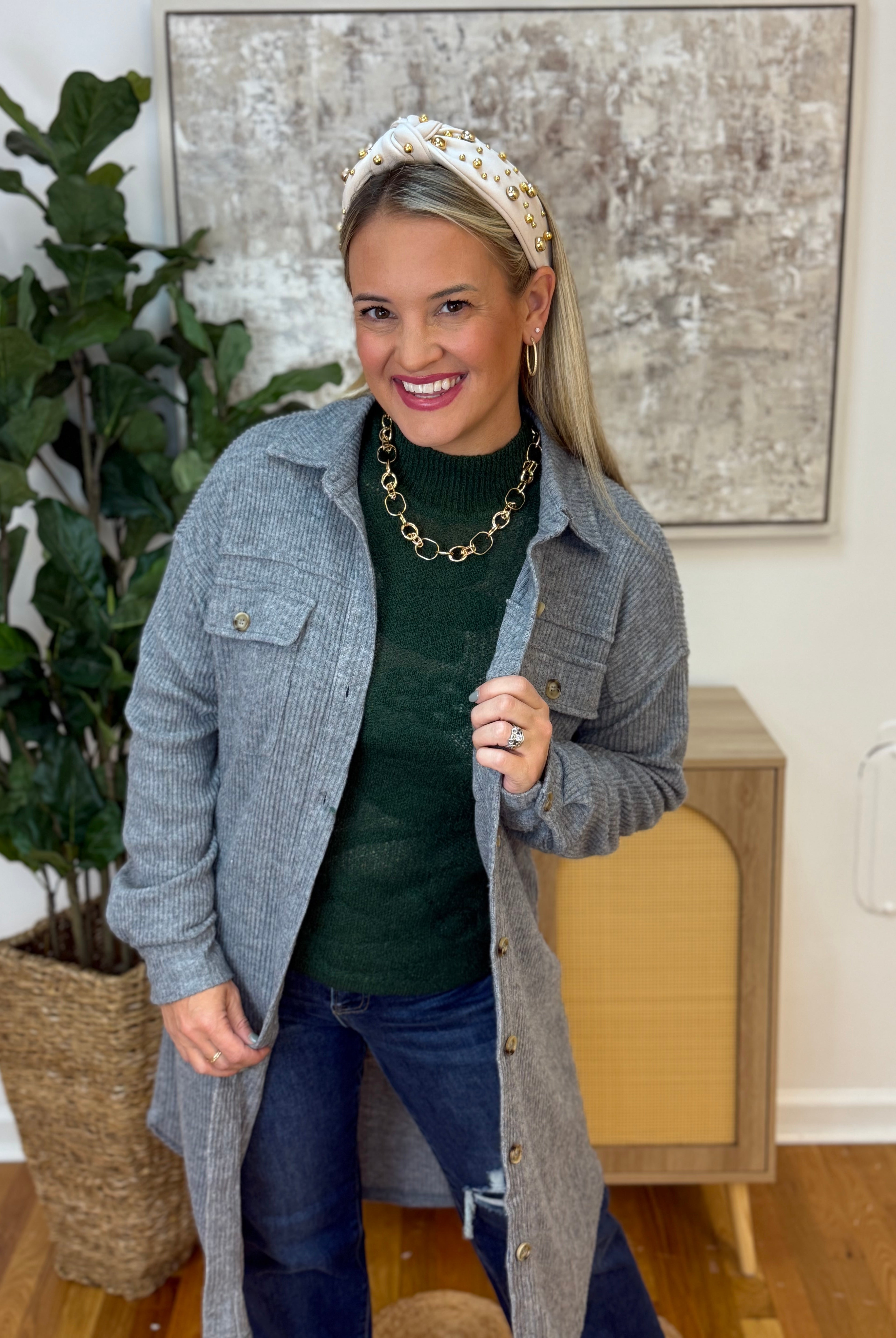 Harvest Moon Floral Jacquard Top - Hunter Green-110 Long Sleeve Top-Anniewear-The Lovely Closet, Women's Fashion Boutique in Alexandria, KY