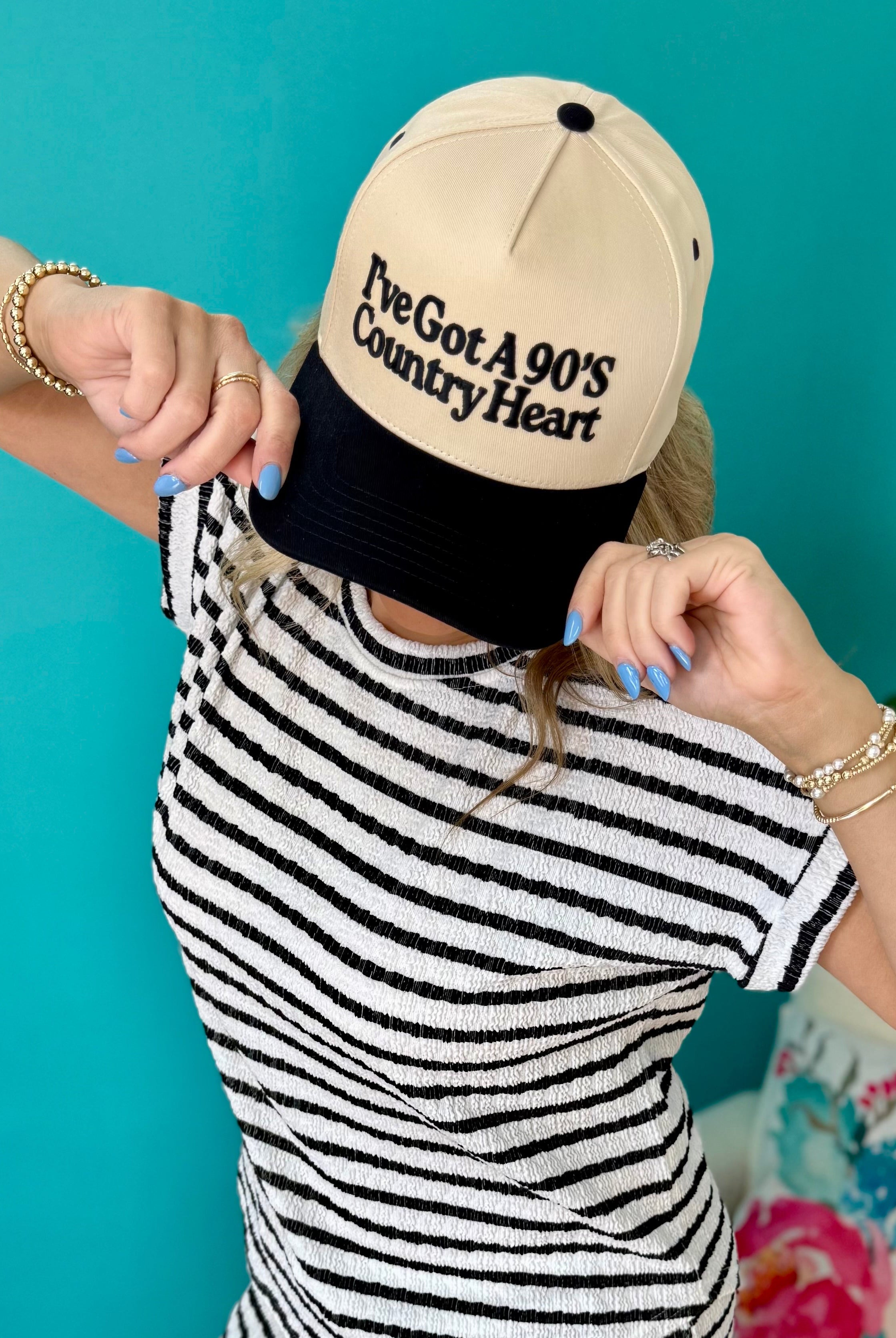 90's Country Heart Embroidered Hat-280 Accessories-judson-The Lovely Closet, Women's Fashion Boutique in Alexandria, KY