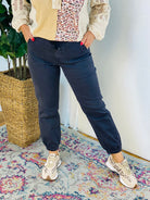 MICA Jogger Pants Charcoal Grey-210 Jeans-Mica Denim-The Lovely Closet, Women's Fashion Boutique in Alexandria, KY